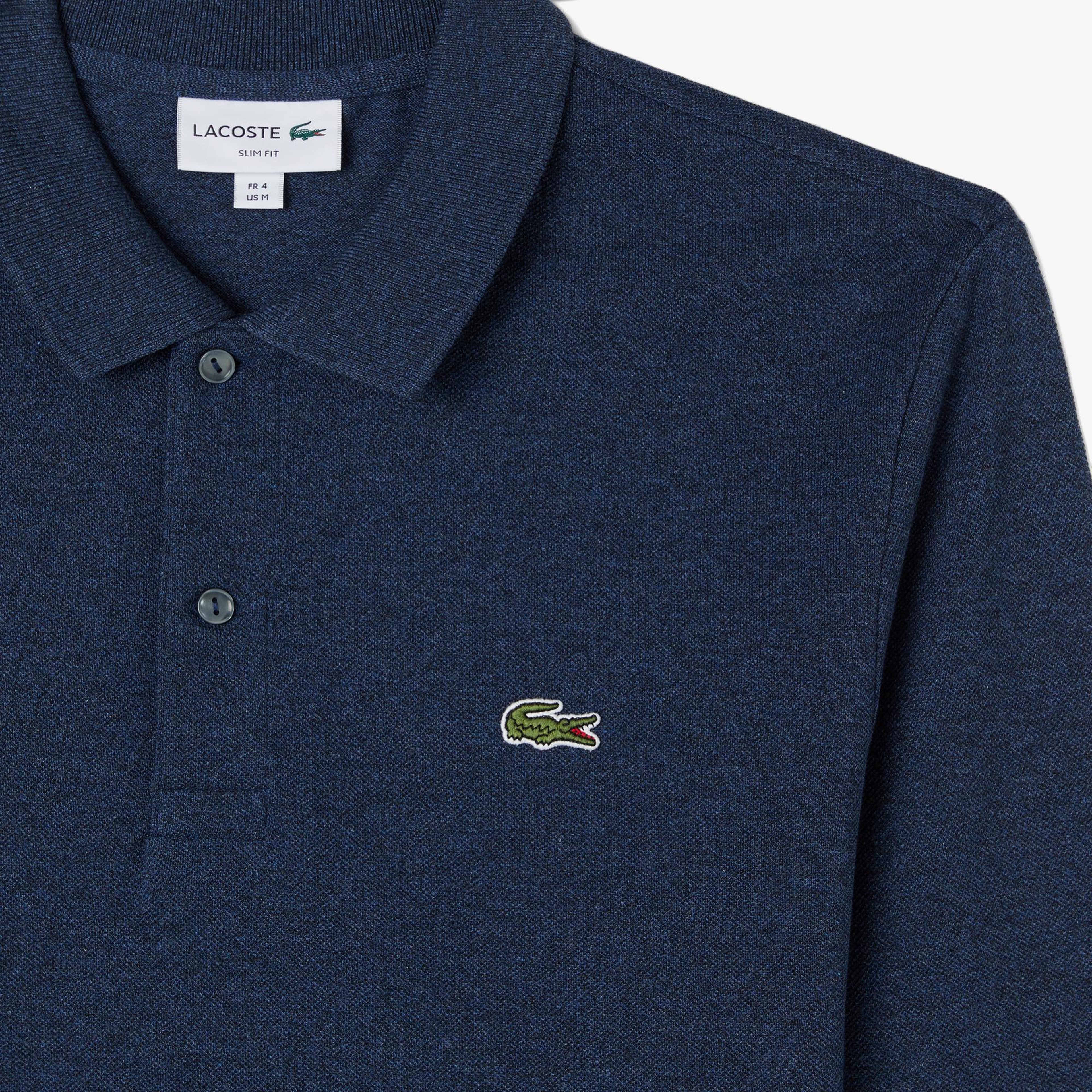 L.12.12 Erkek Slim Fit Uzun Kollu Lacivert Polo