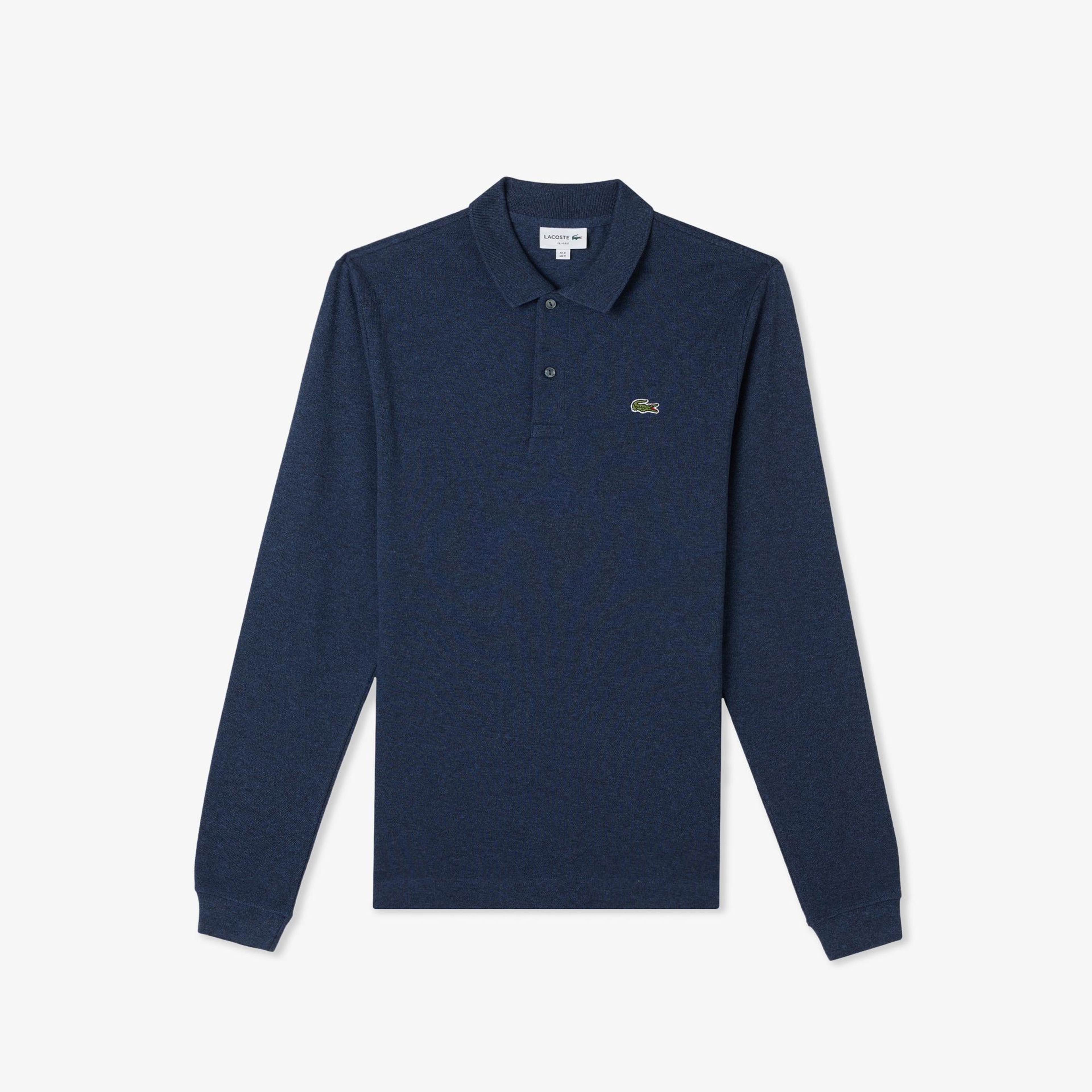 L.12.12 Erkek Slim Fit Uzun Kollu Lacivert Polo