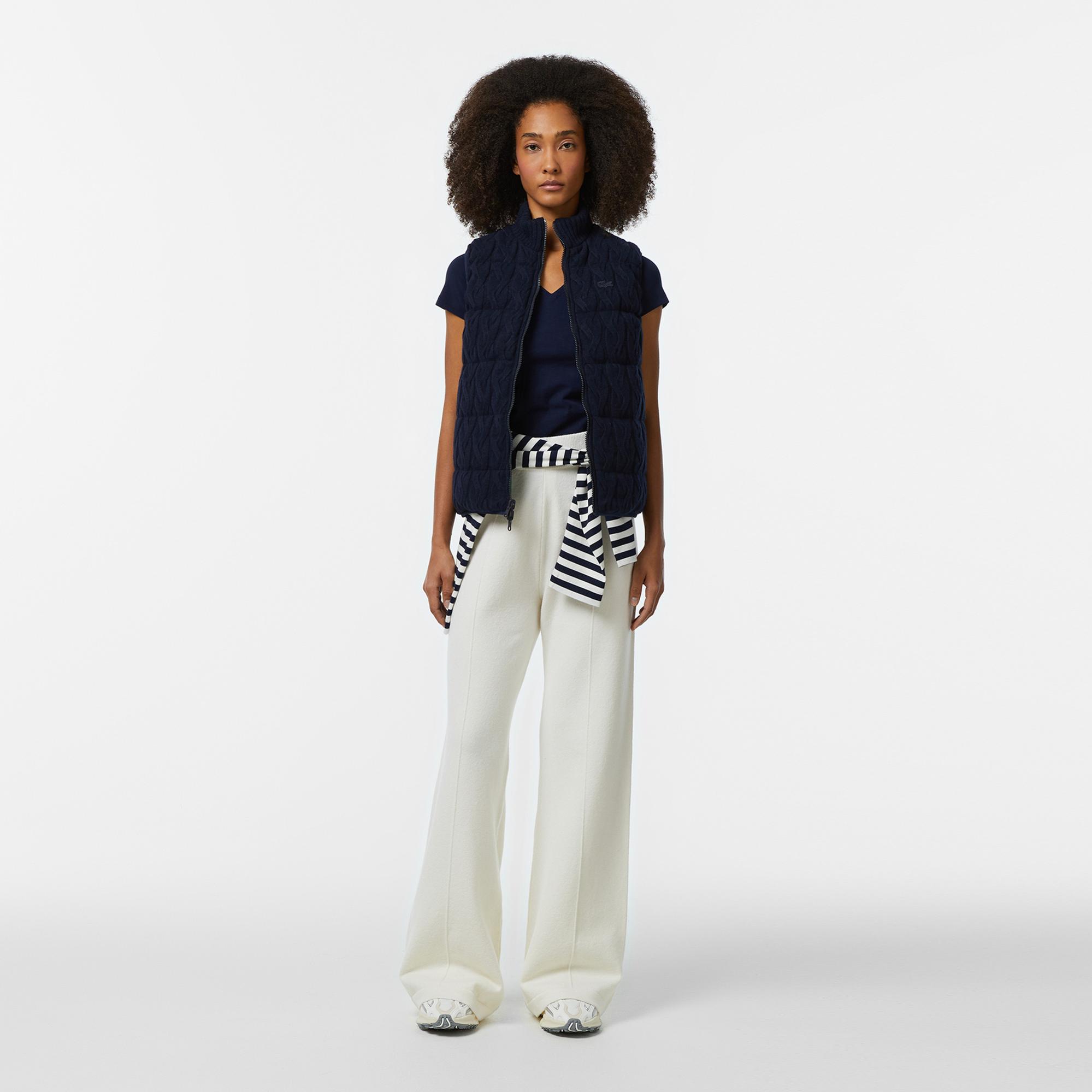 Kadın Kapitone Regular Fit Dik Yaka Çift Taraflı Lacivert Yelek