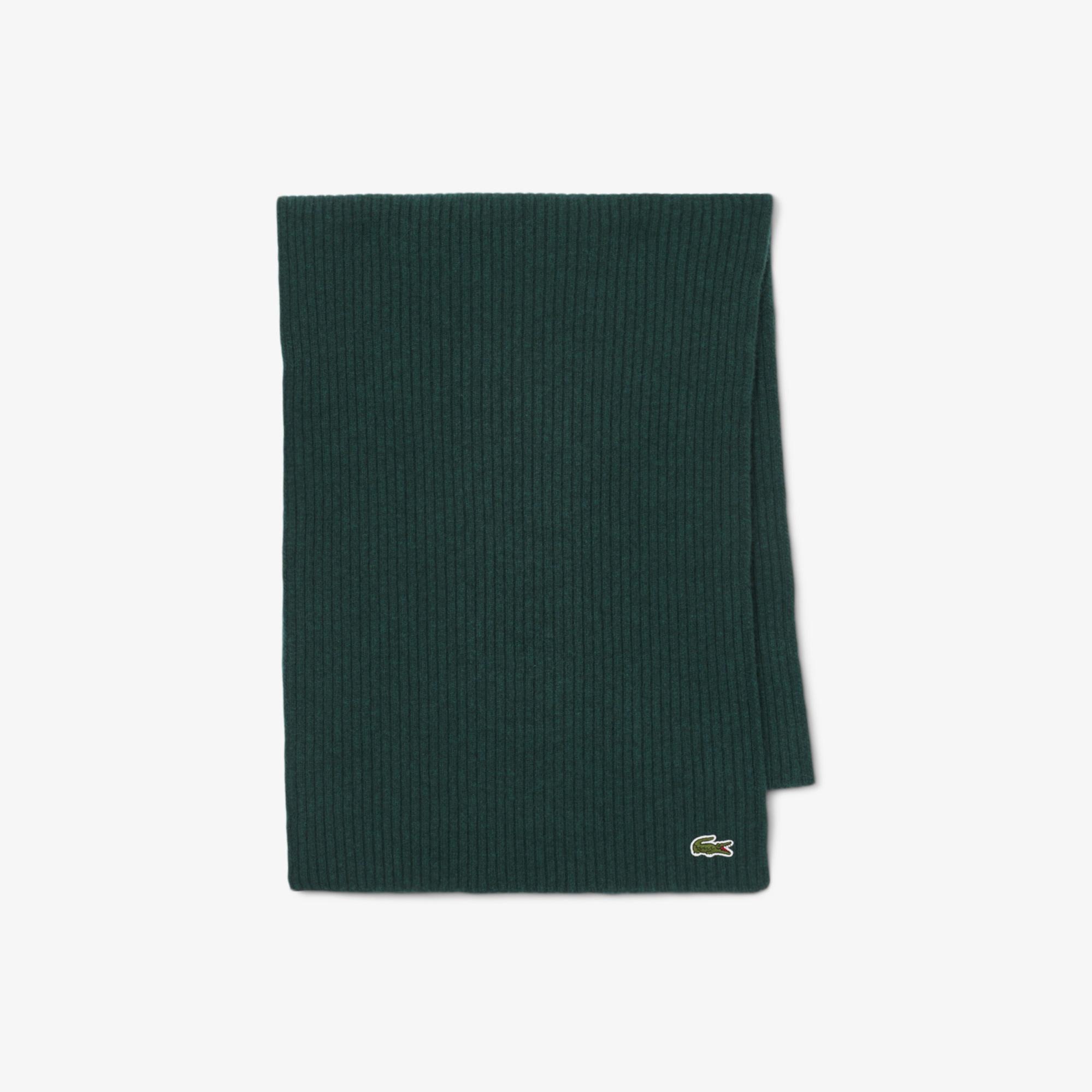 Lacoste Unisex Yün Koyu Yeşil Atkı