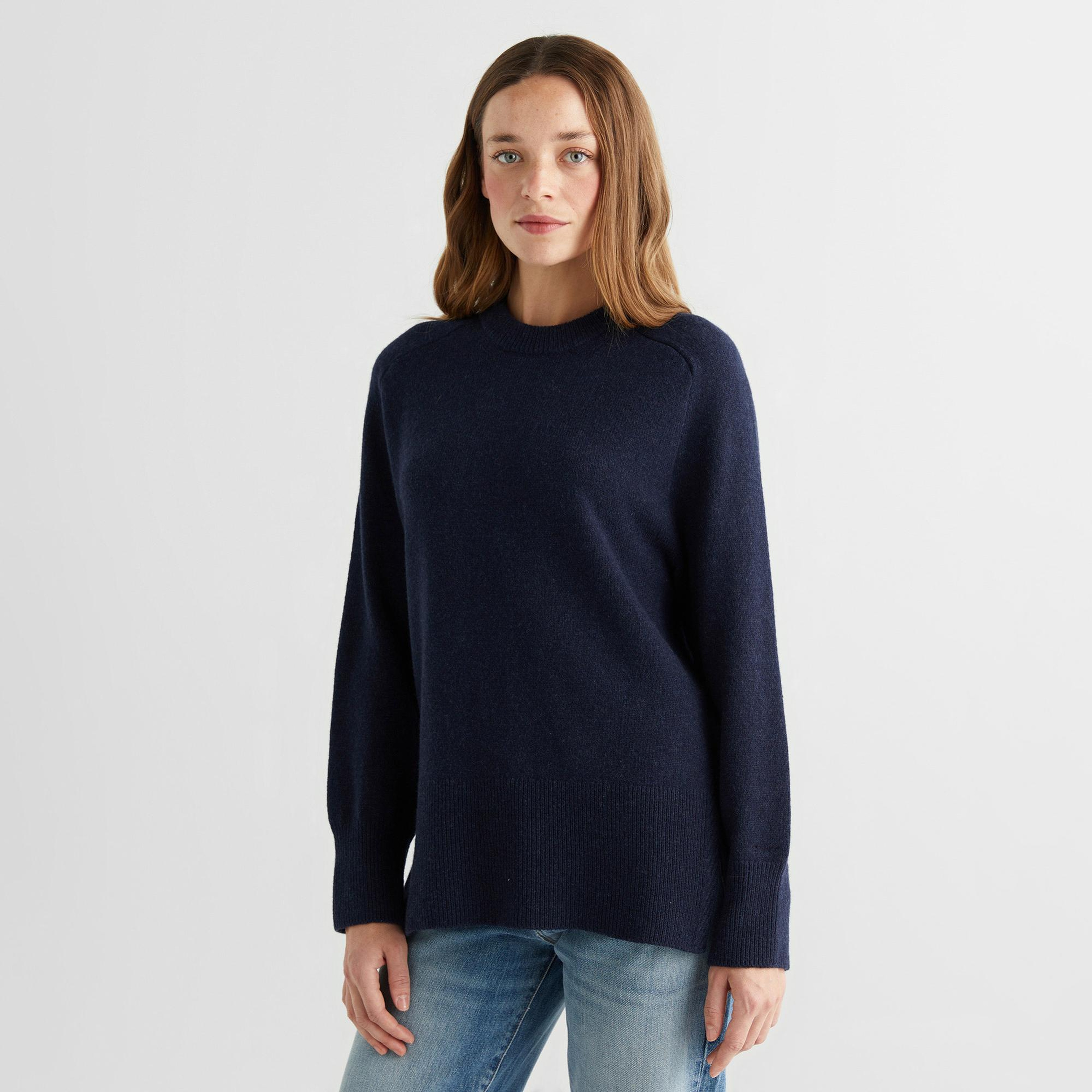 GANT Kadın Lacivert Relaxed Fit Bisiklet Yaka Kazak