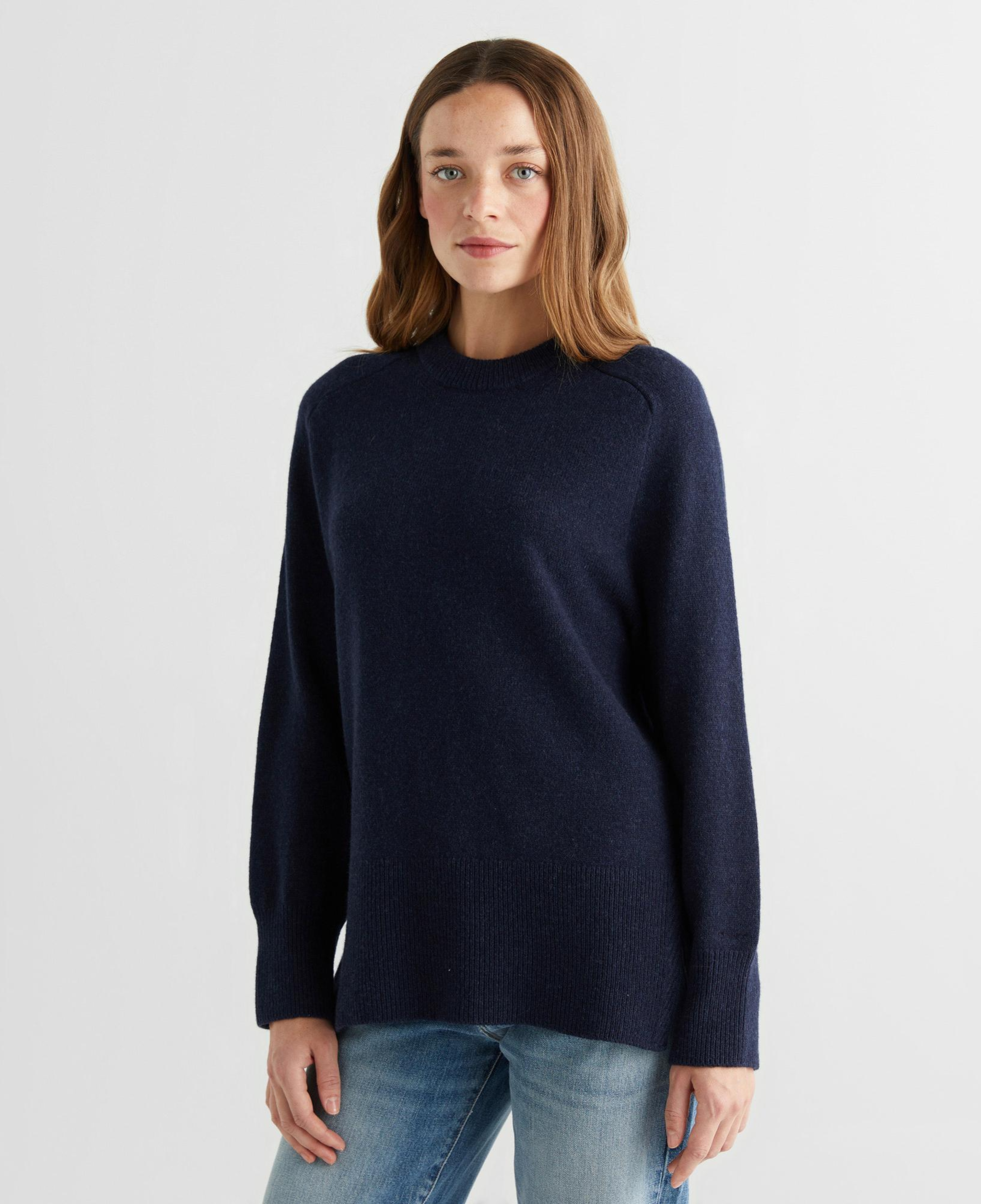 GANT Kadın Lacivert Relaxed Fit Bisiklet Yaka Kazak