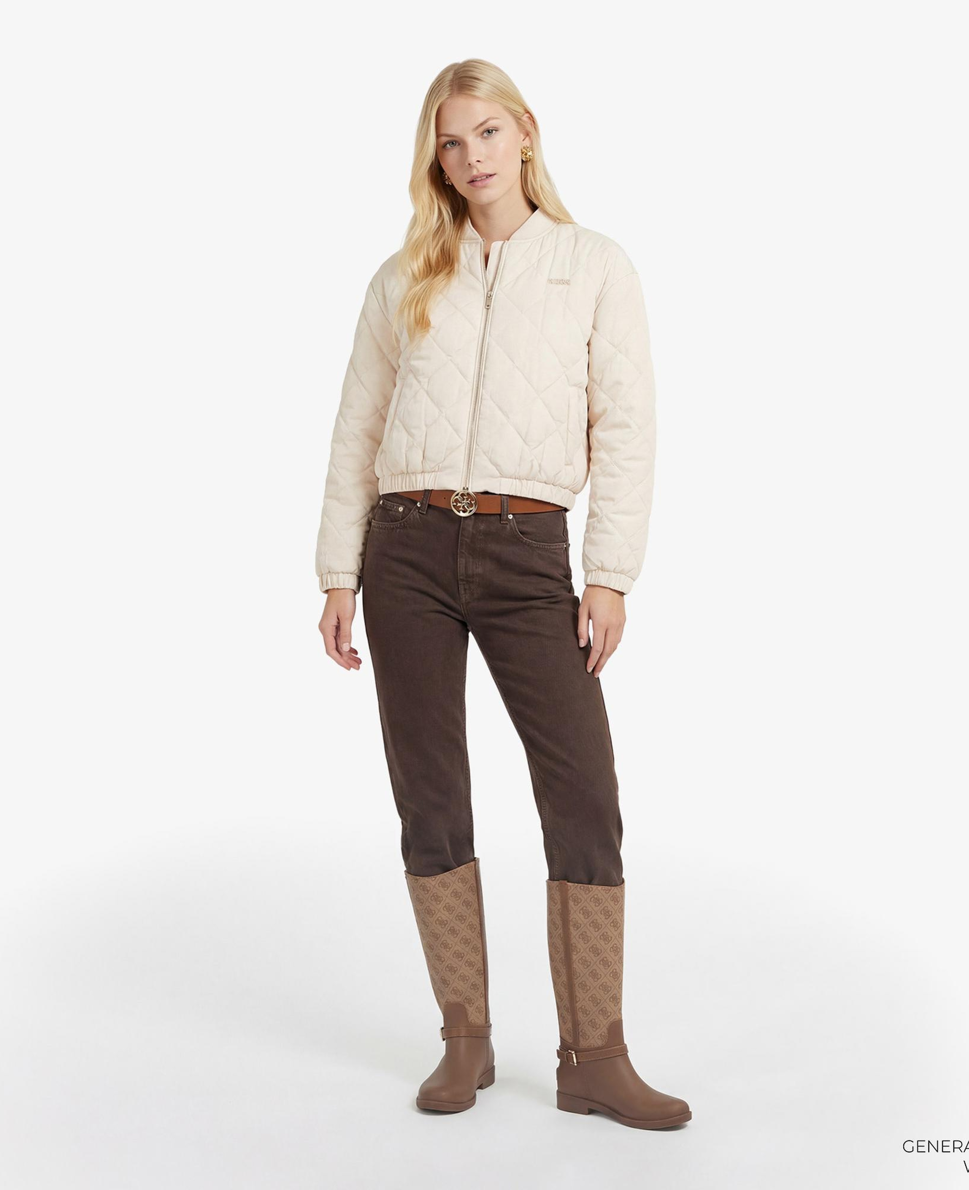 Guess Cecilia Aktif Kadın Krem Rengi Mont