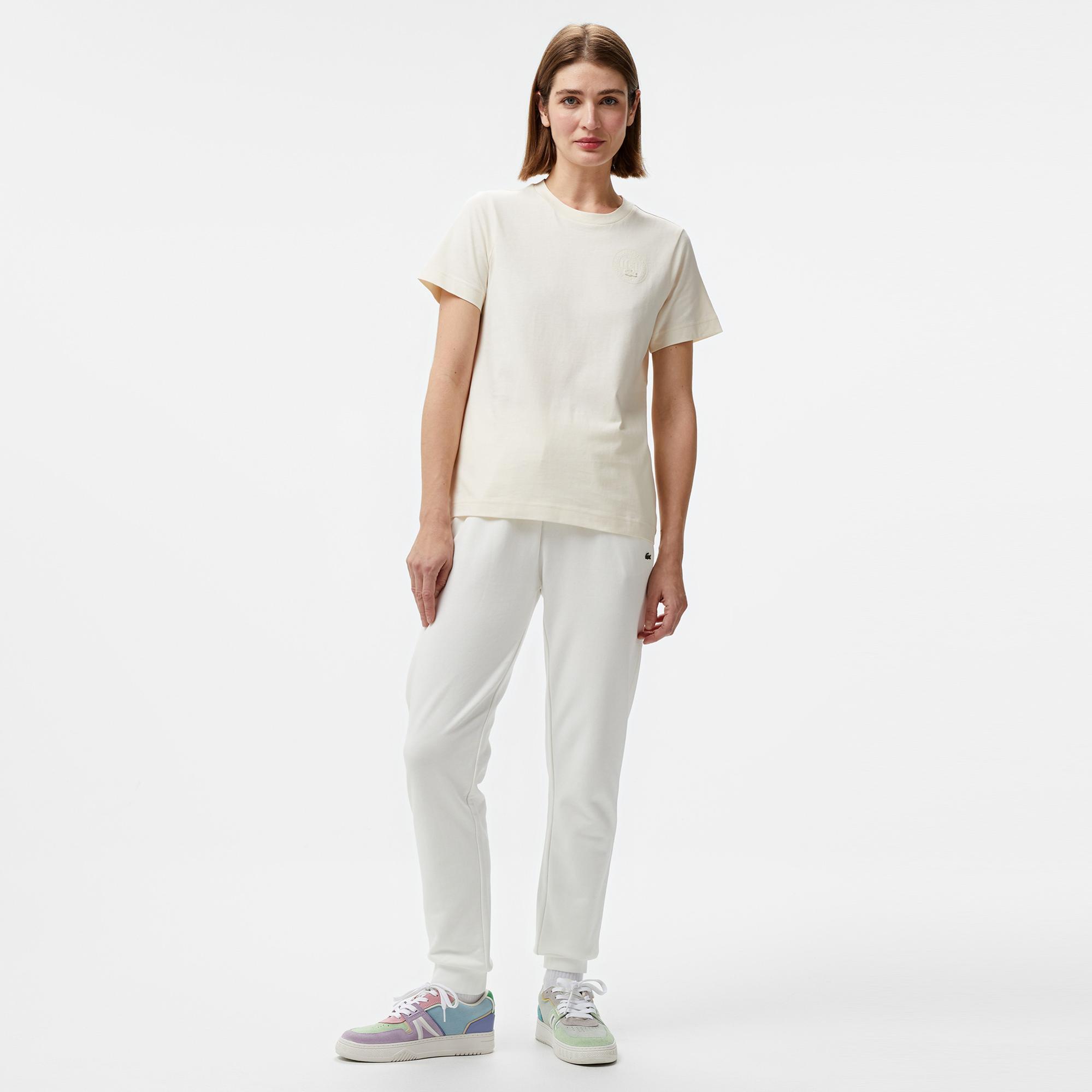 Lacoste Classic Kadın Krem T-Shirt