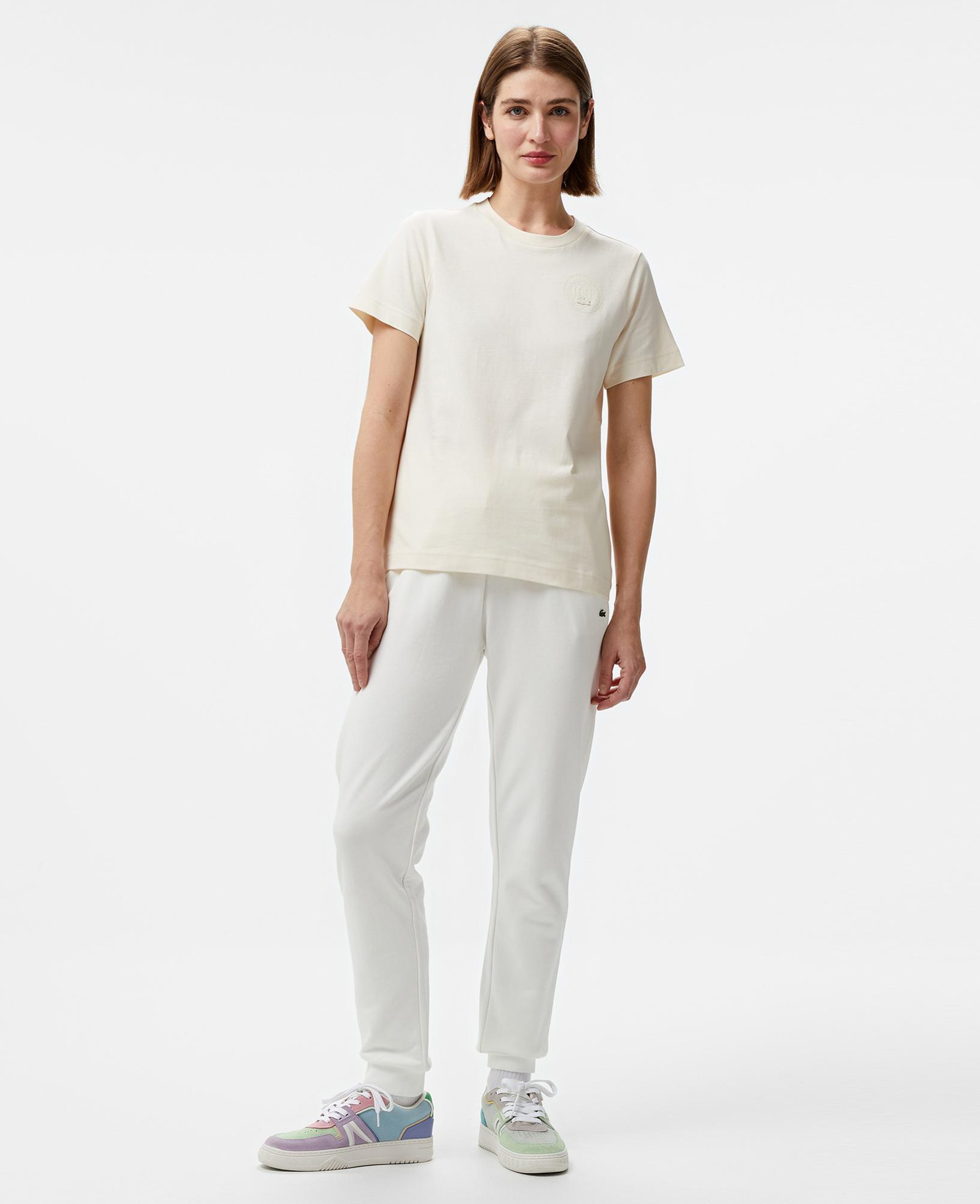 Lacoste Classic Kadın Krem T-Shirt