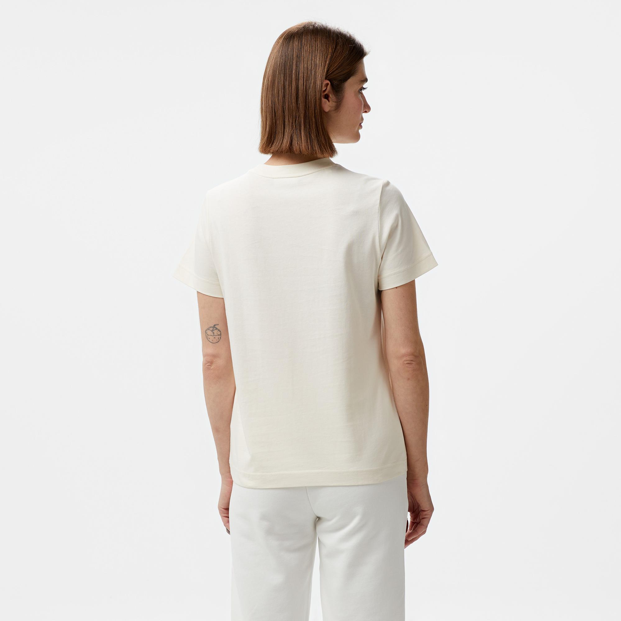 Lacoste Classic Kadın Krem T-Shirt