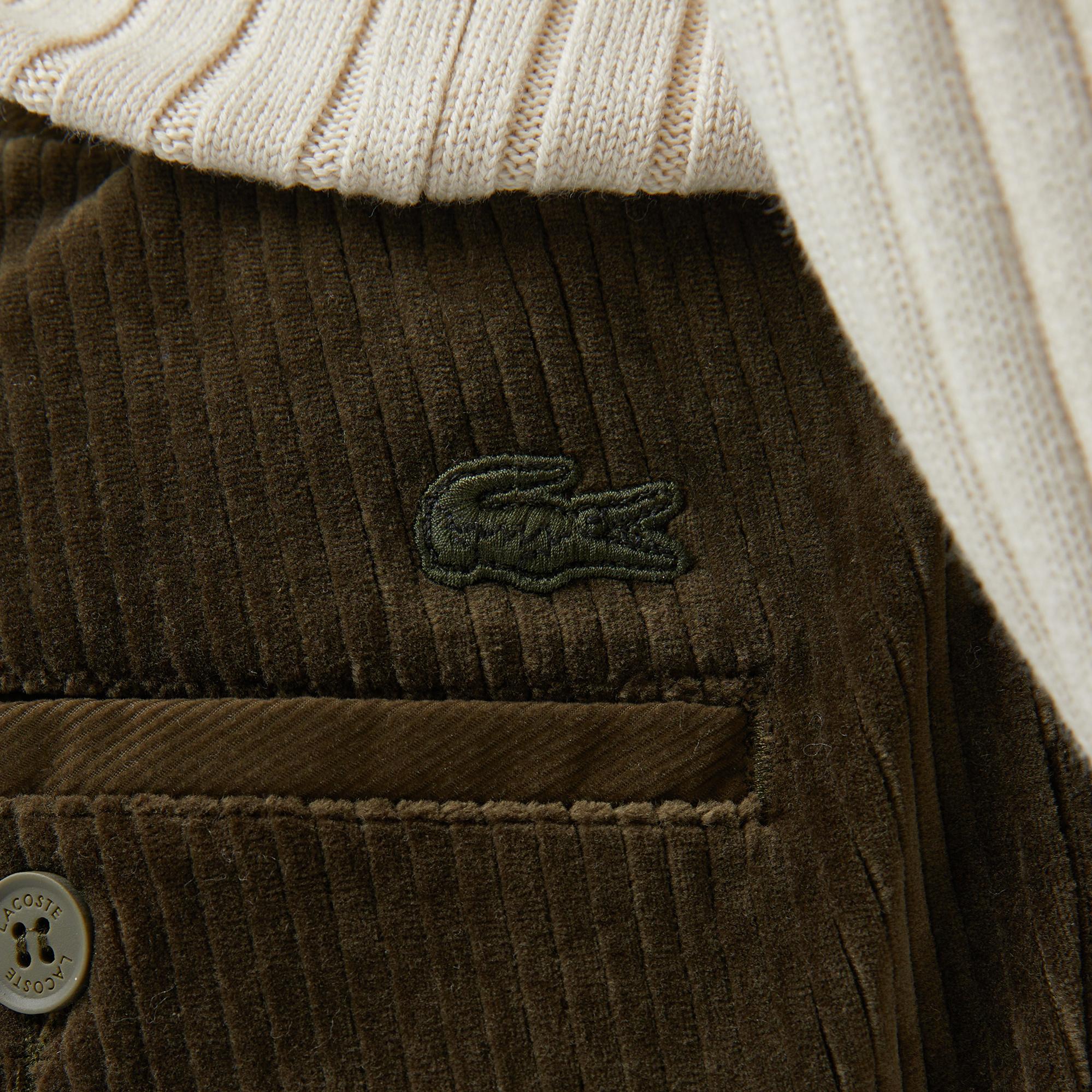 Erkek Tapered Fit Chino Koyu Yeşil Pantolon