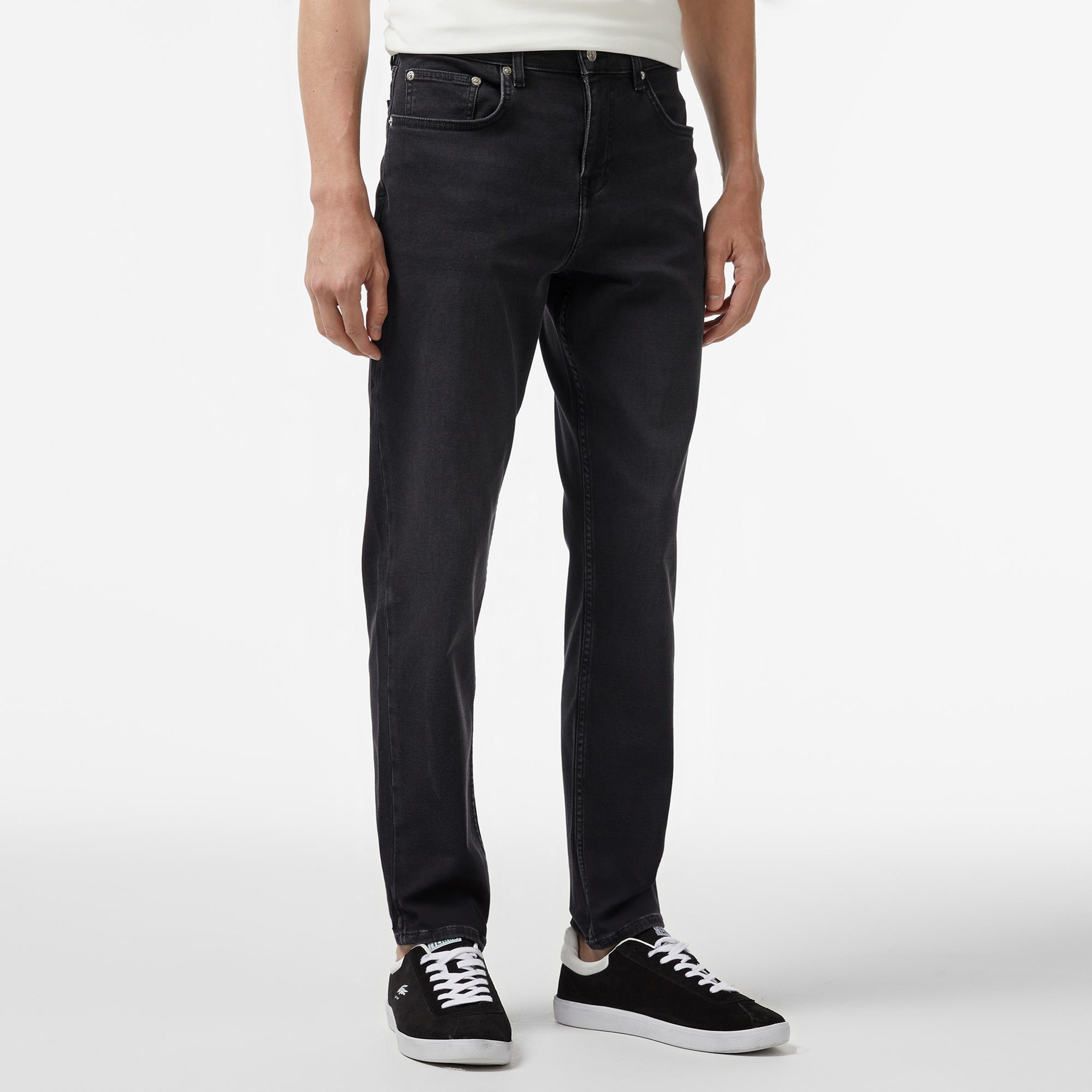 Erkek Regular Fit Denim Siyah Pantolon