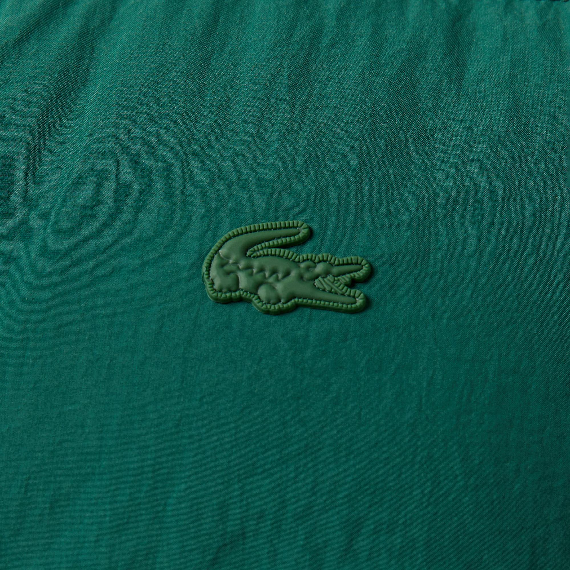 Kadın Relaxed Fit Dik Yaka Koyu Yeşil Mont