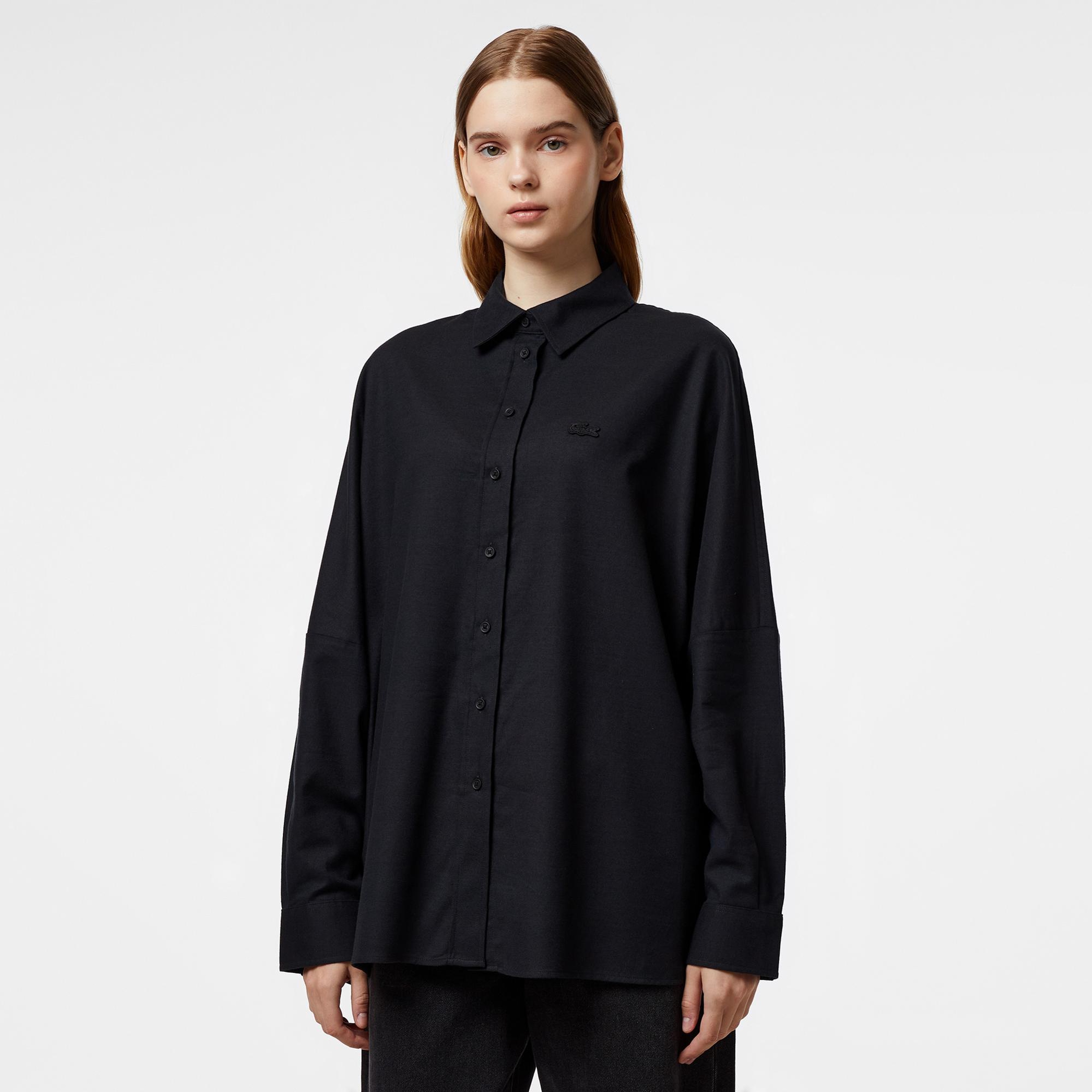 Kadın Loose Fit Siyah Gömlek