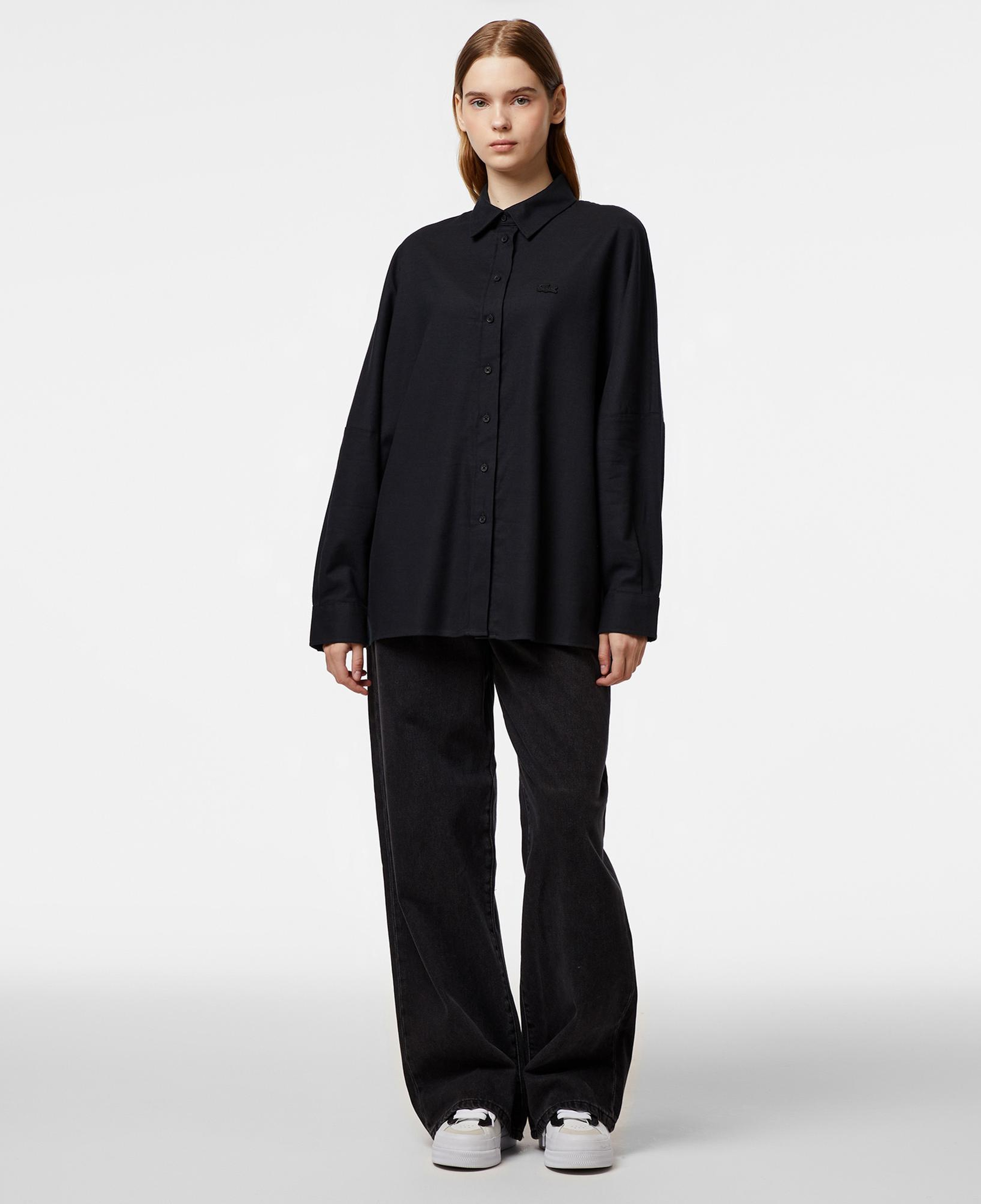 Kadın Loose Fit Siyah Gömlek