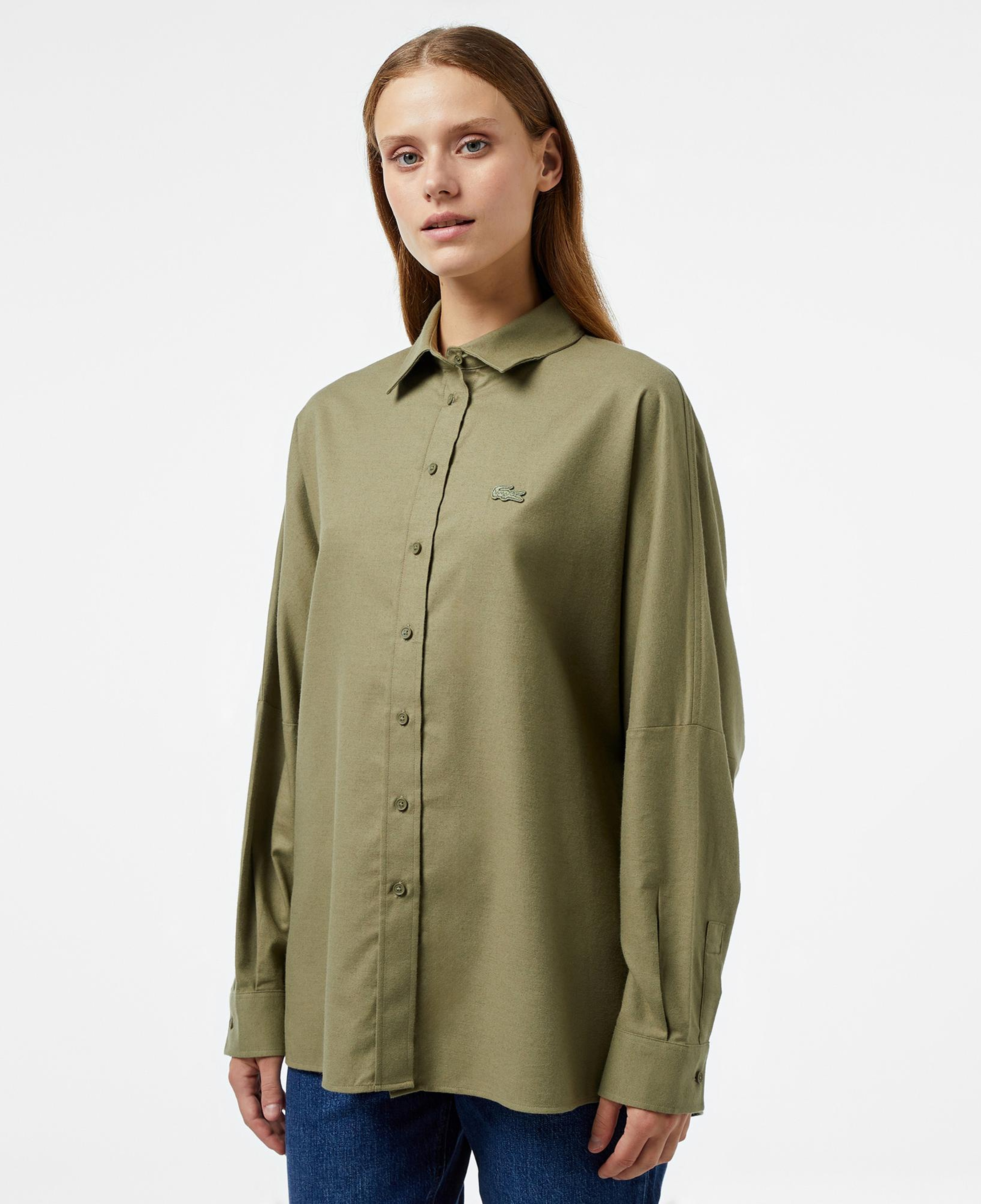 Kadın Loose Fit Haki Gömlek