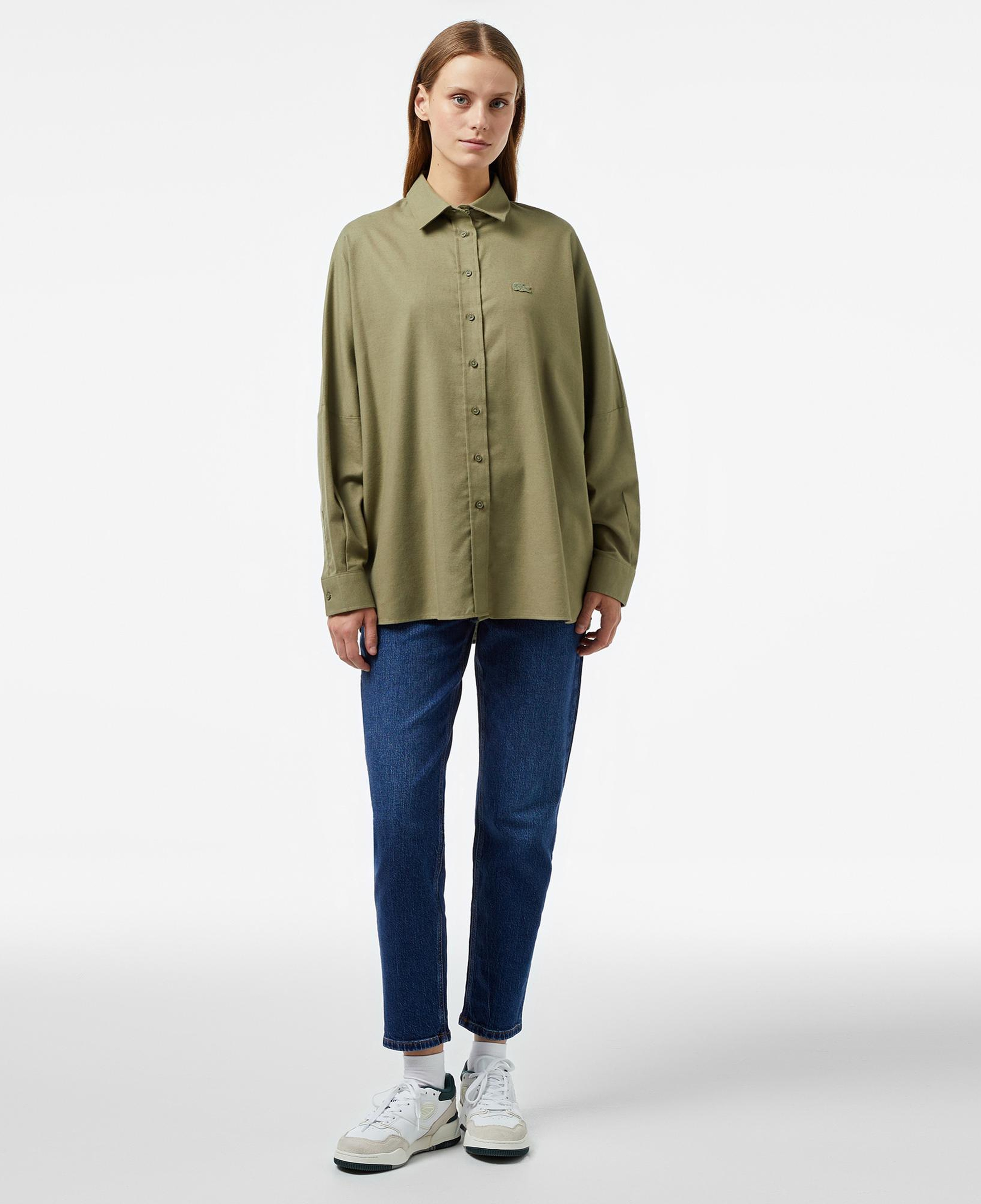 Kadın Loose Fit Haki Gömlek