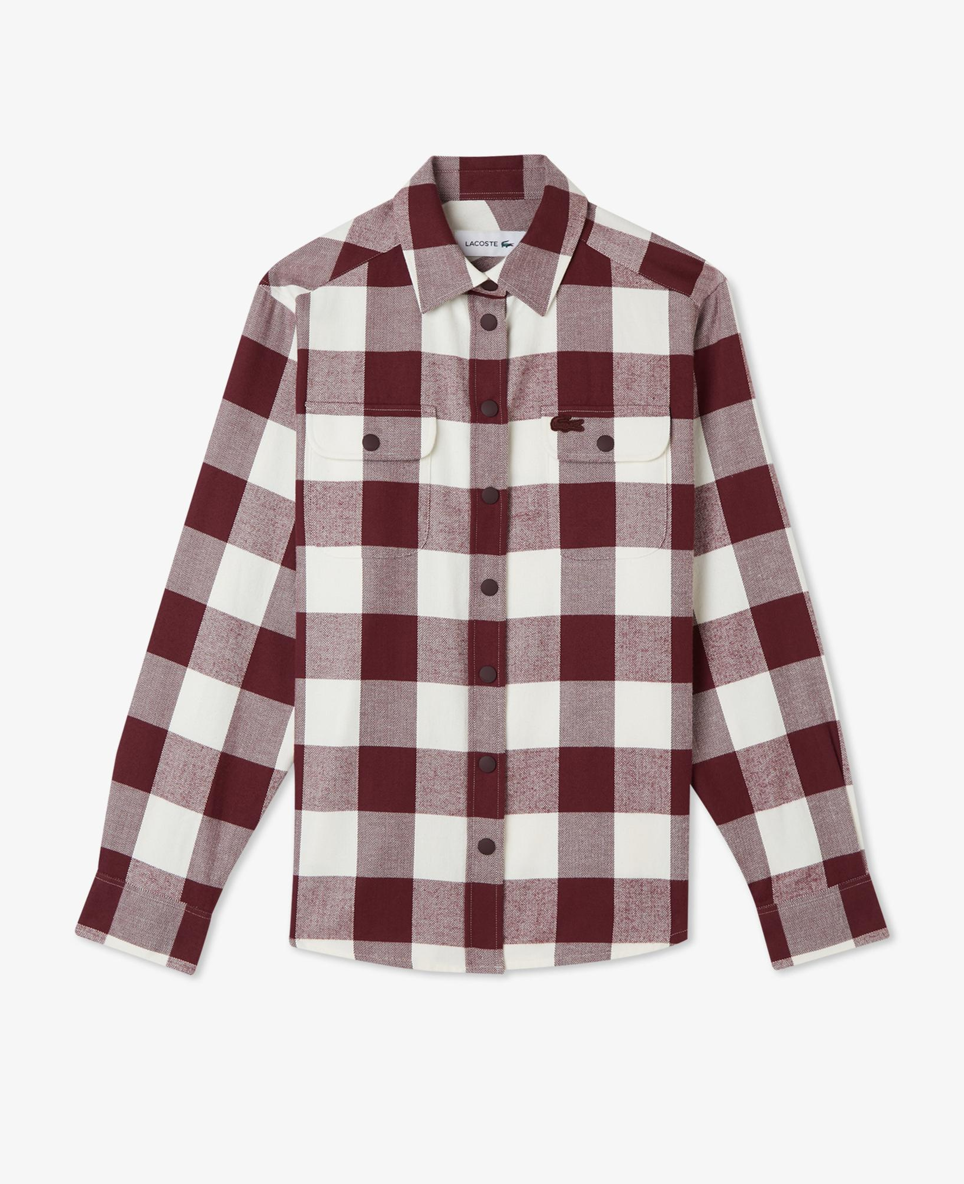 Kadın Regular Fit Ekose Bordo Gömlek