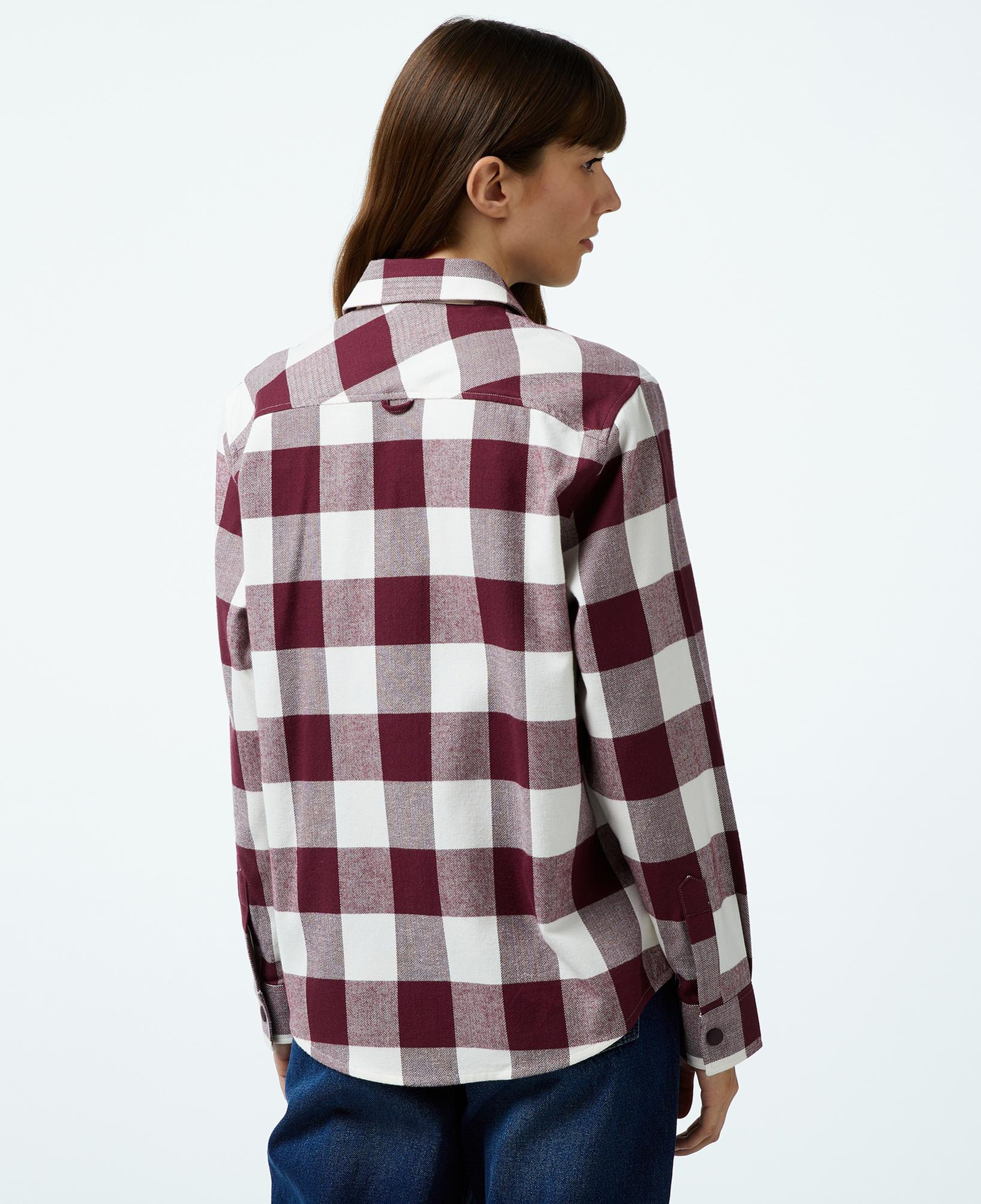 Kadın Regular Fit Ekose Bordo Gömlek