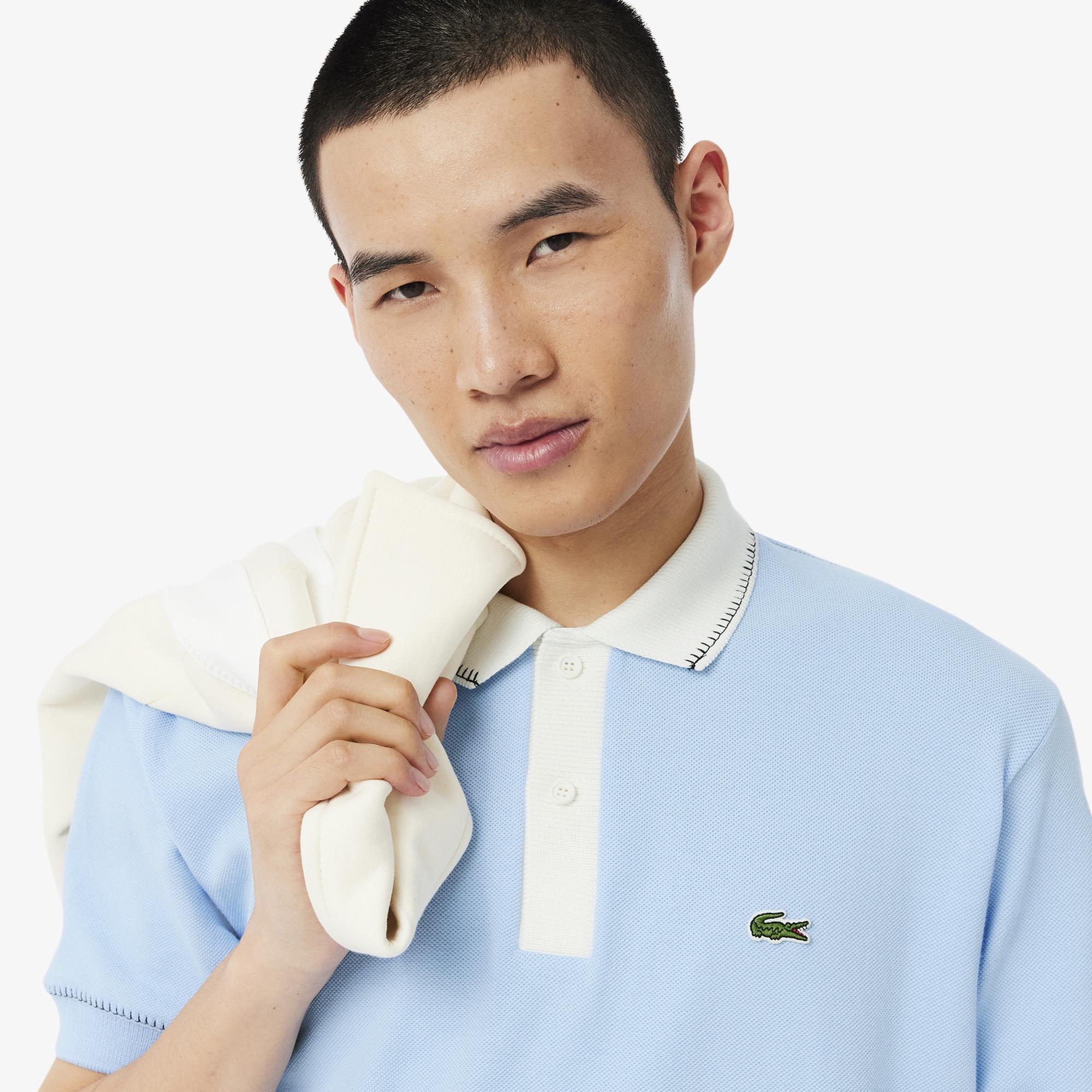 Erkek Classic Fit Mavi Polo