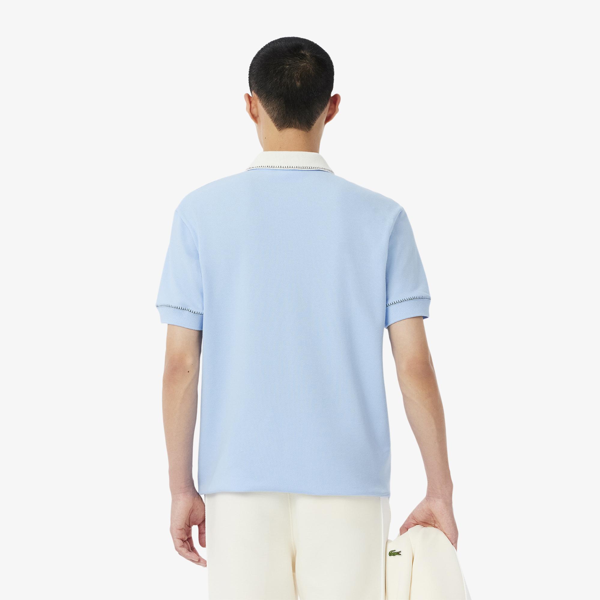 Erkek Classic Fit Mavi Polo