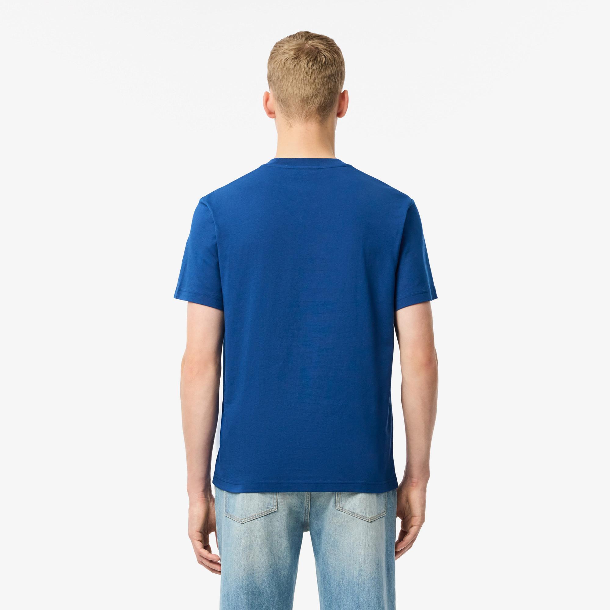 Erkek Classic Fit Bisiklet Yaka Mavi T-Shirt