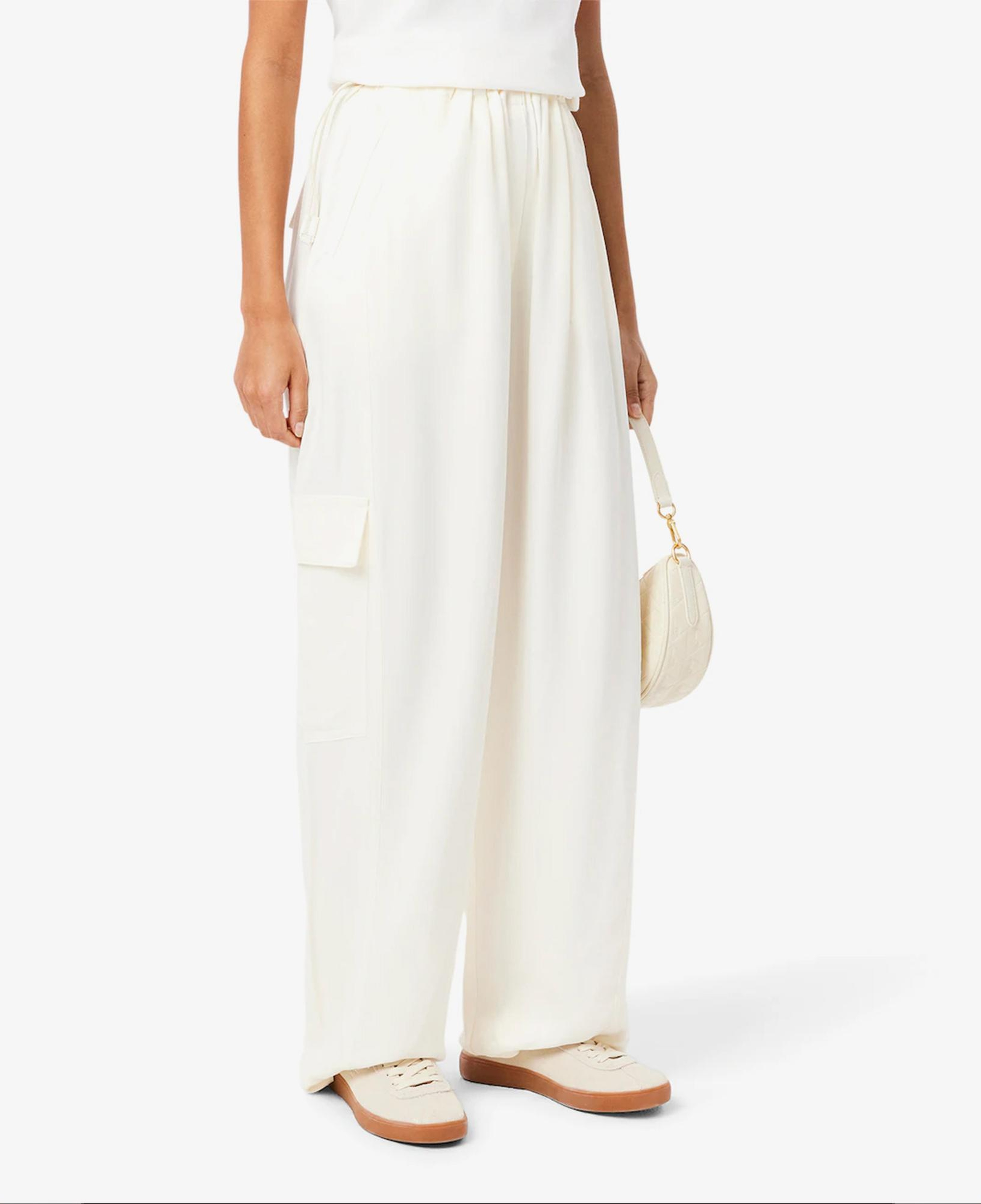 Kadın Oversize Fit Krem Kargo Pantolon