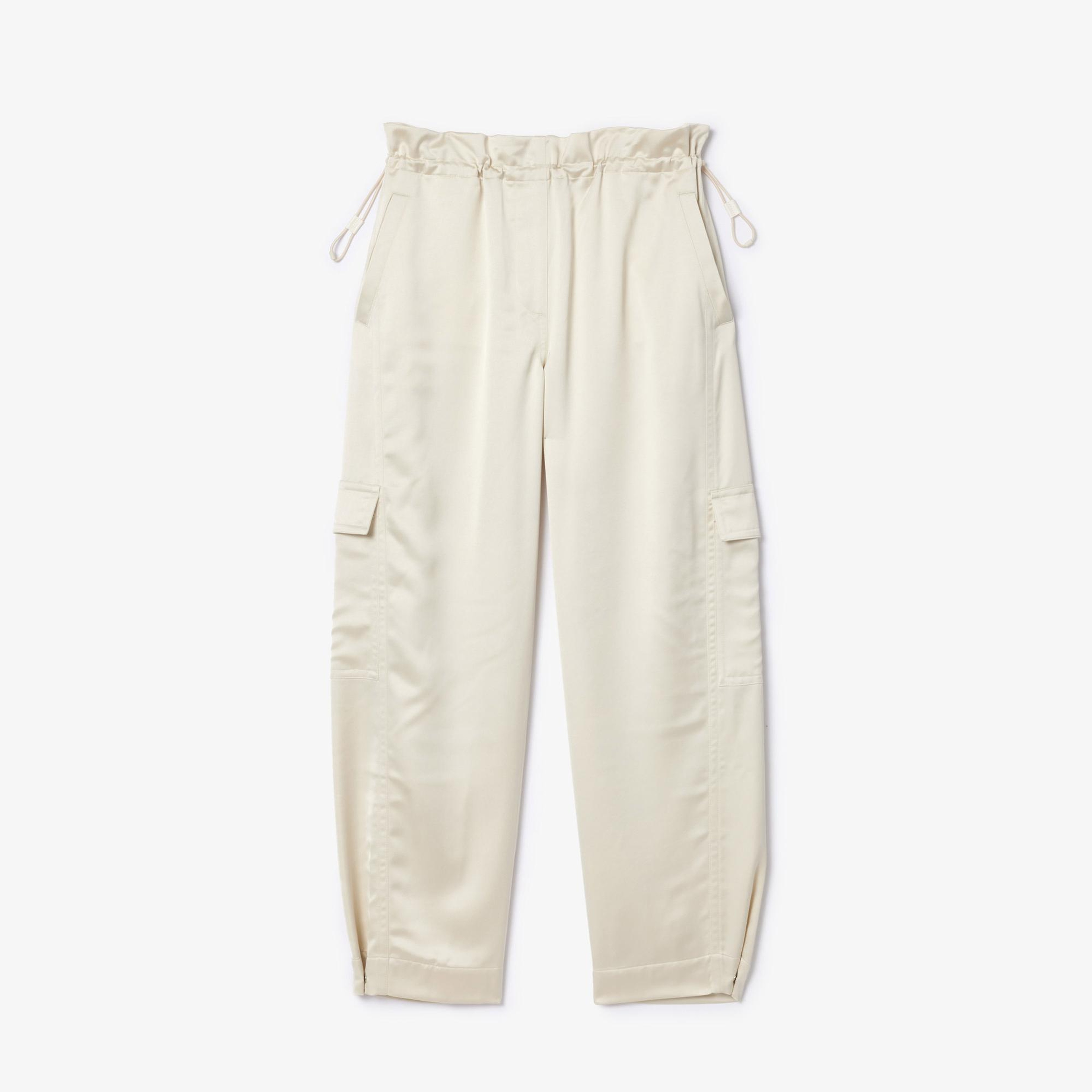 Kadın Oversize Fit Krem Kargo Pantolon
