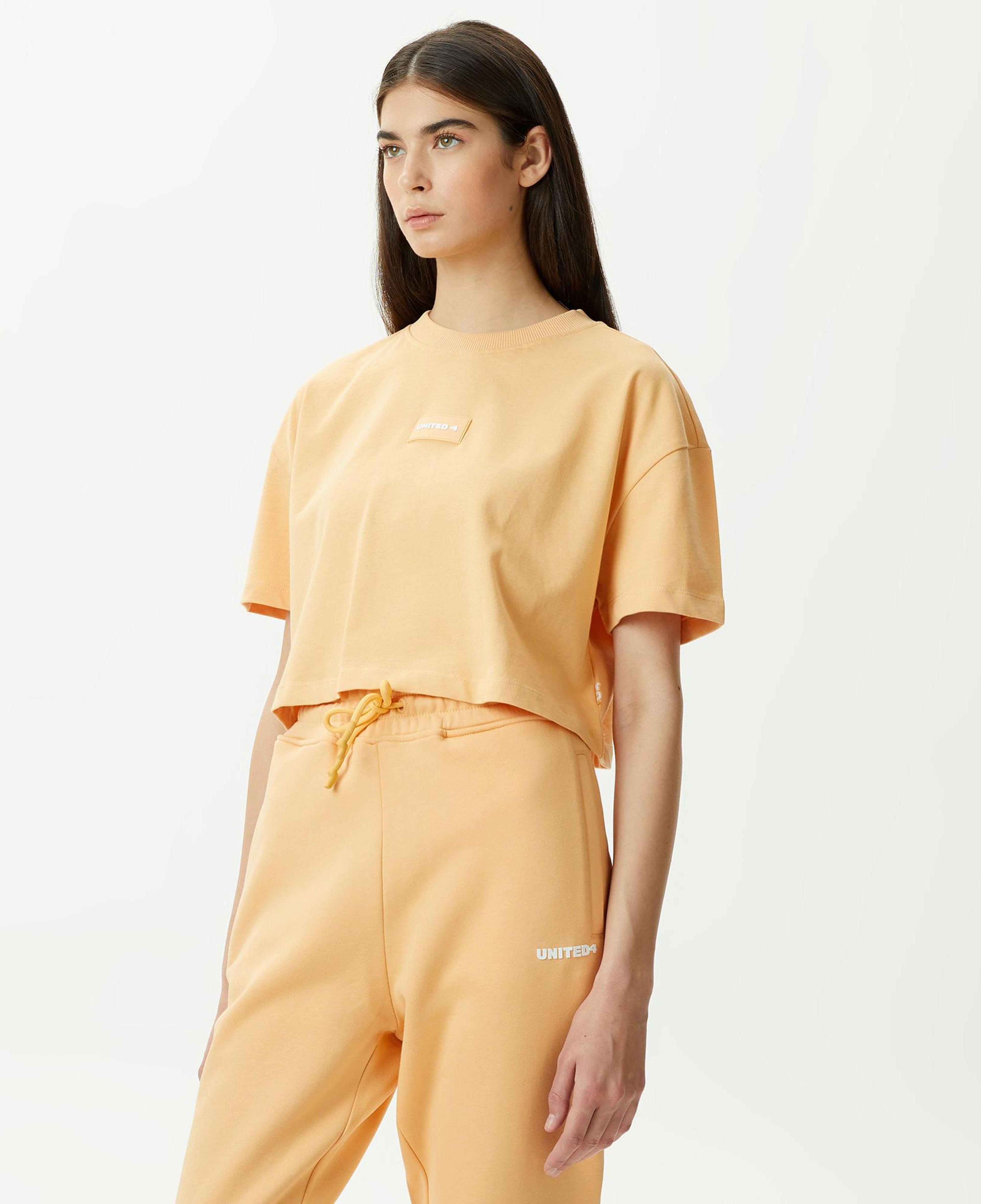 UNITED4 Kadın Turuncu Crop T-Shirt