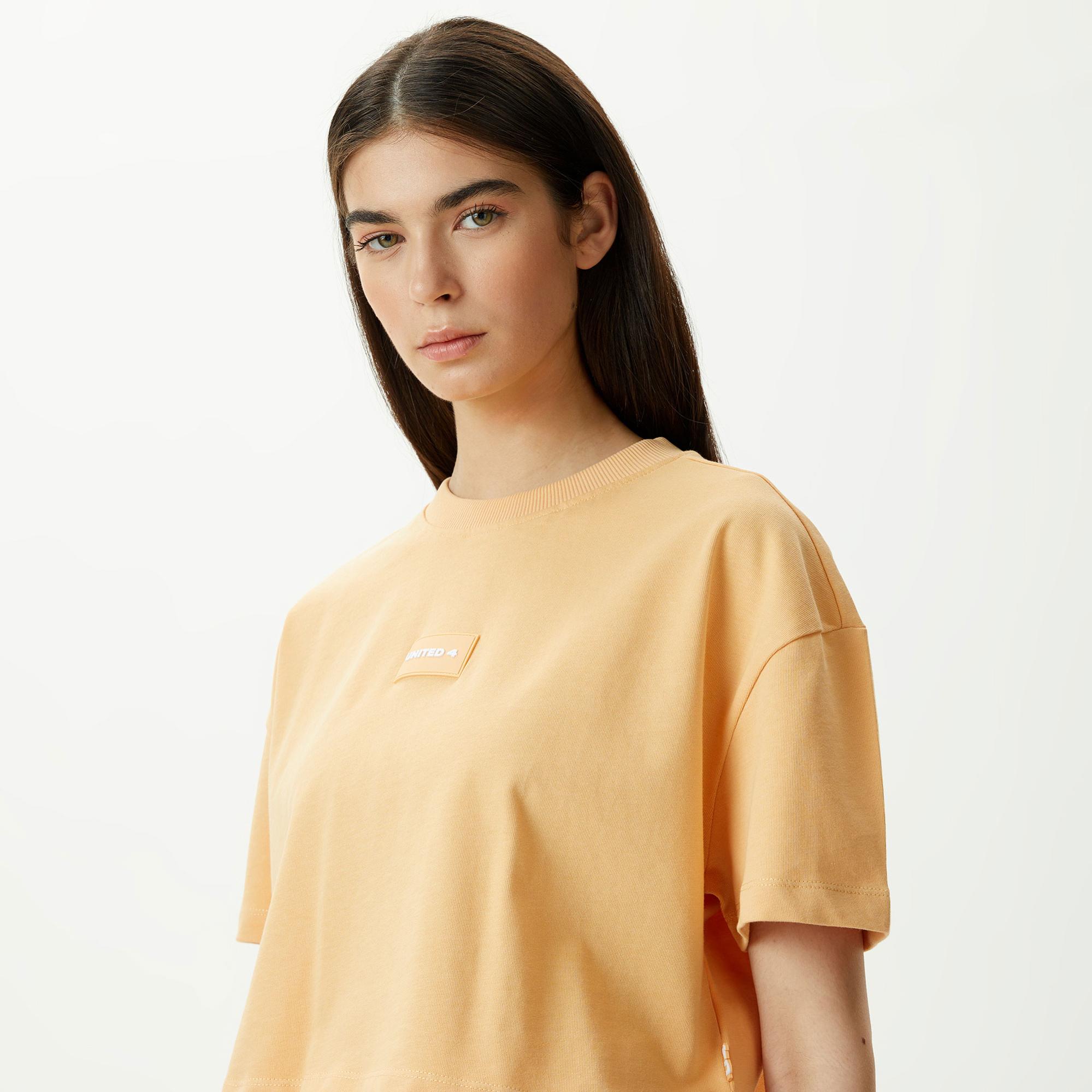 UNITED4 Kadın Turuncu Crop T-Shirt
