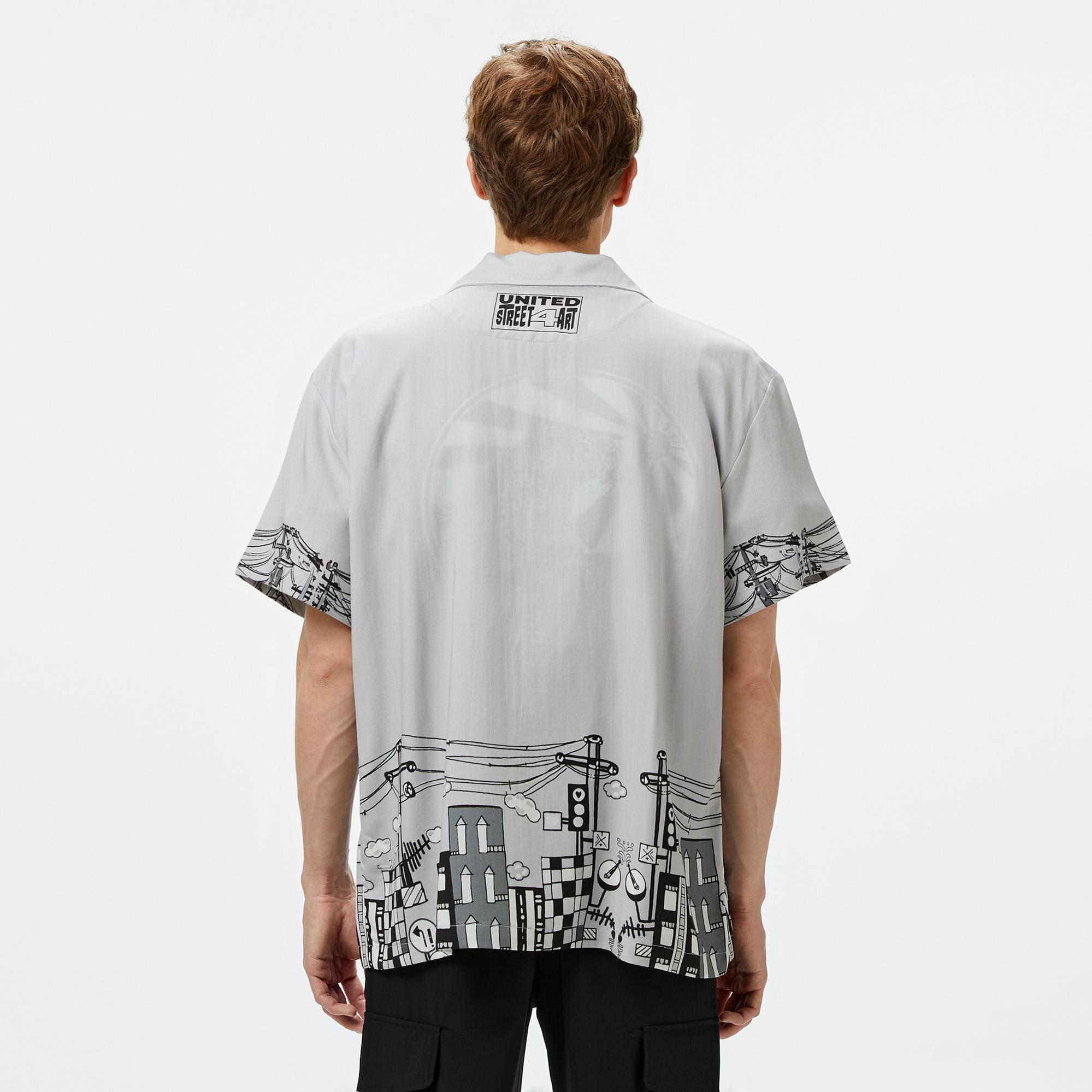 UNITED4 Erkek Gri Gömlek