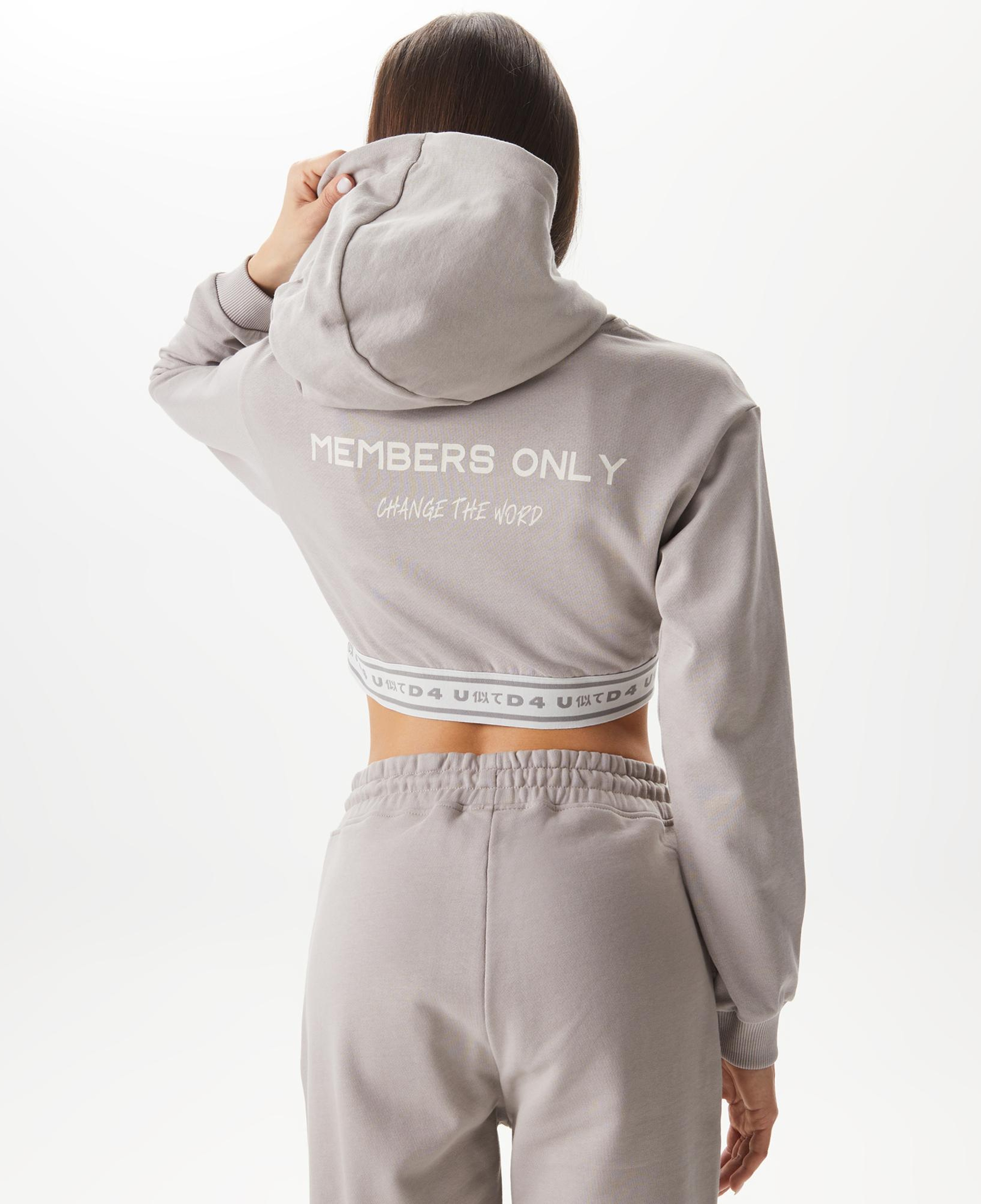 UNITED4 Kadın Gri Crop Sweatshirt