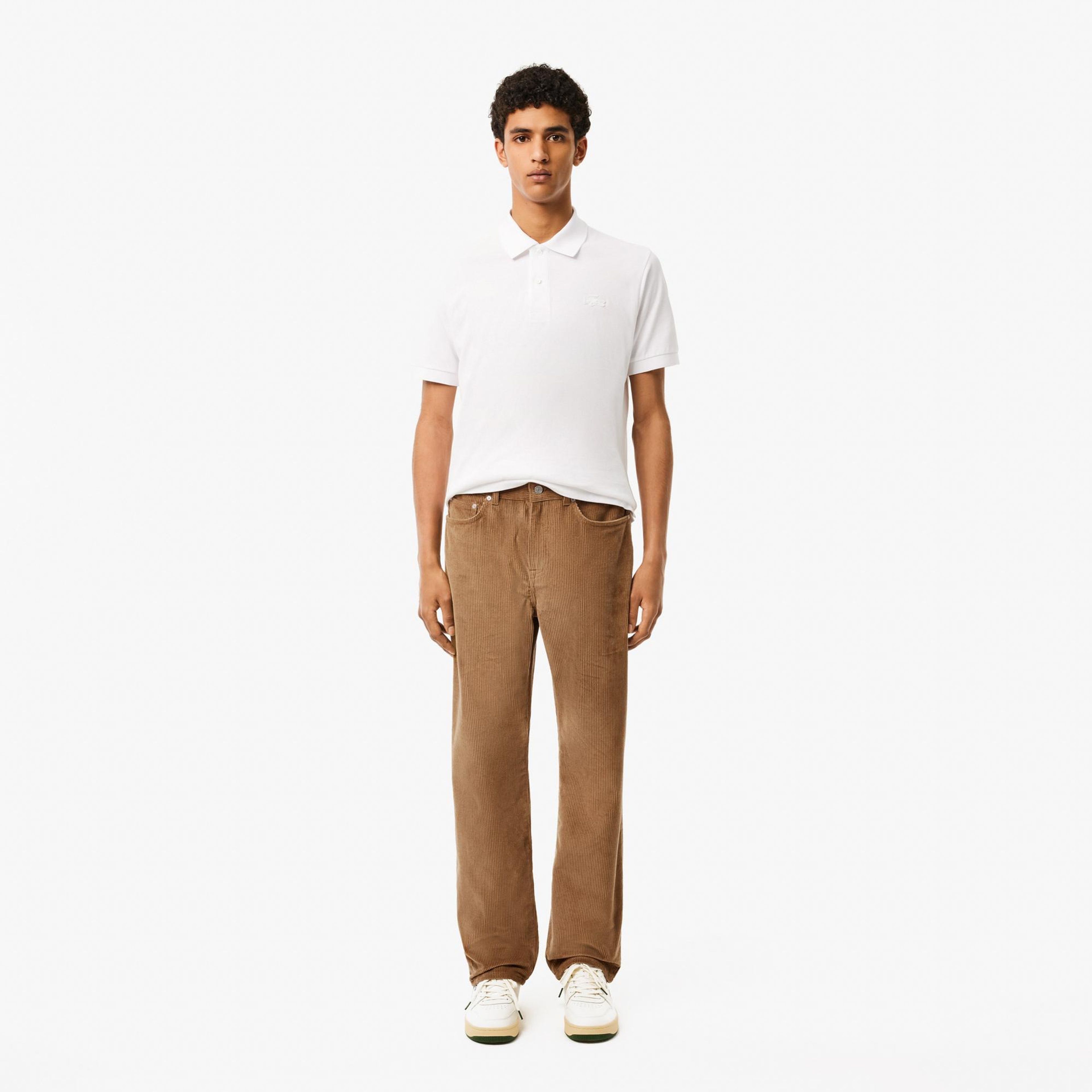 Erkek Straight Fit Casual Kahverengi Pantolon
