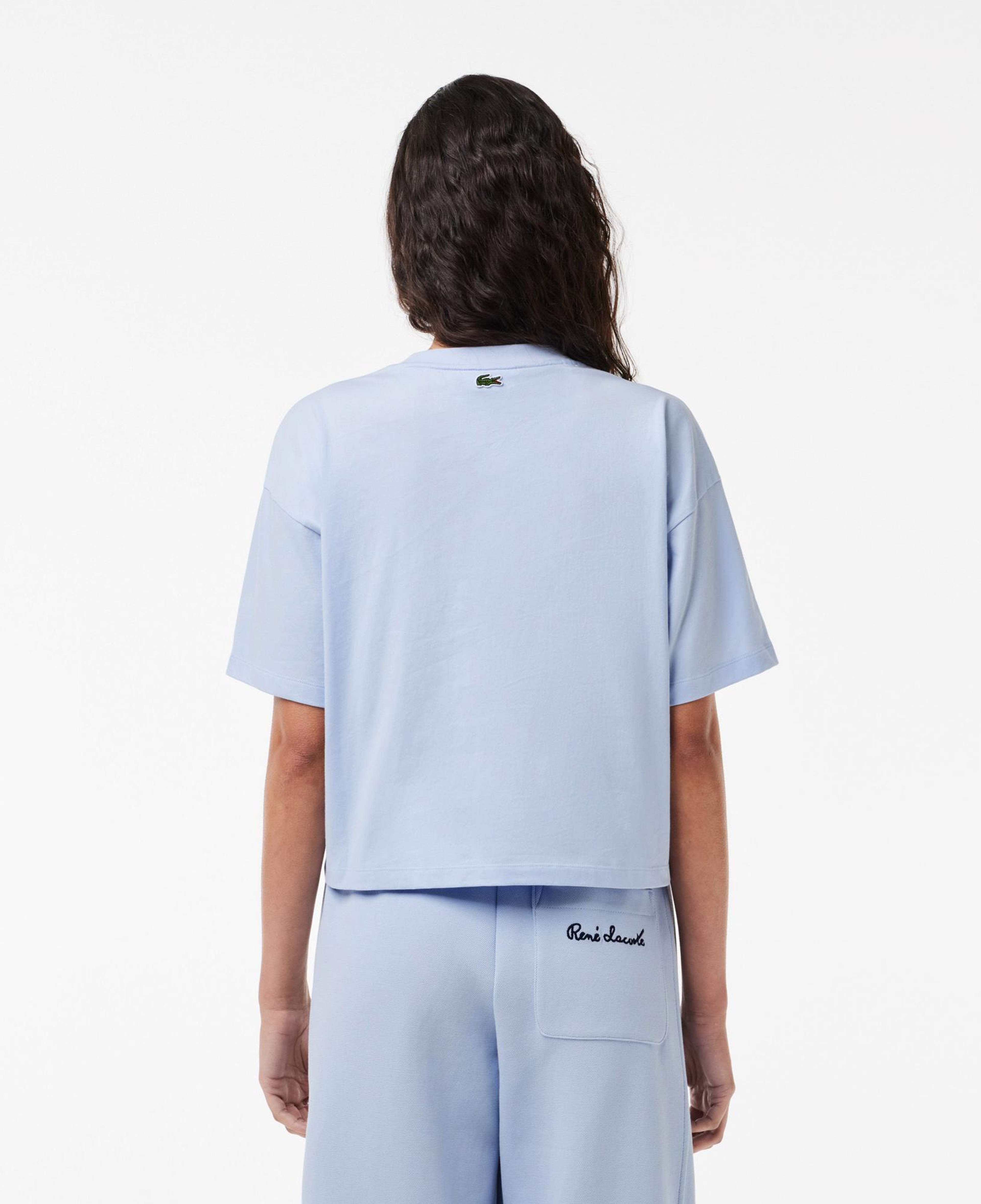 Kadın Relaxed Fit Bisiklet Yaka Mavi T-Shirt