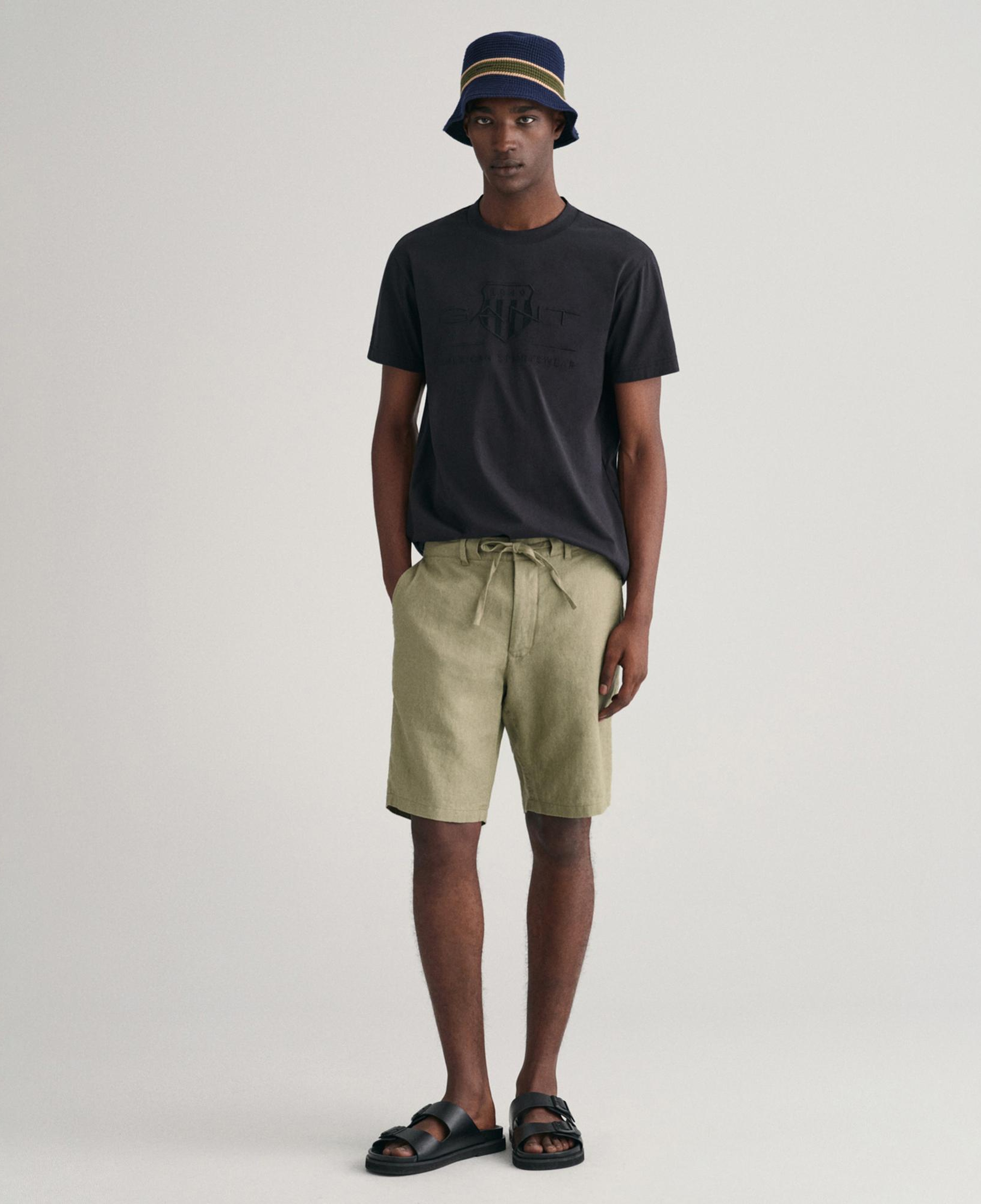 GANT Erkek Yeşil Relaxed Fit Keten Şort