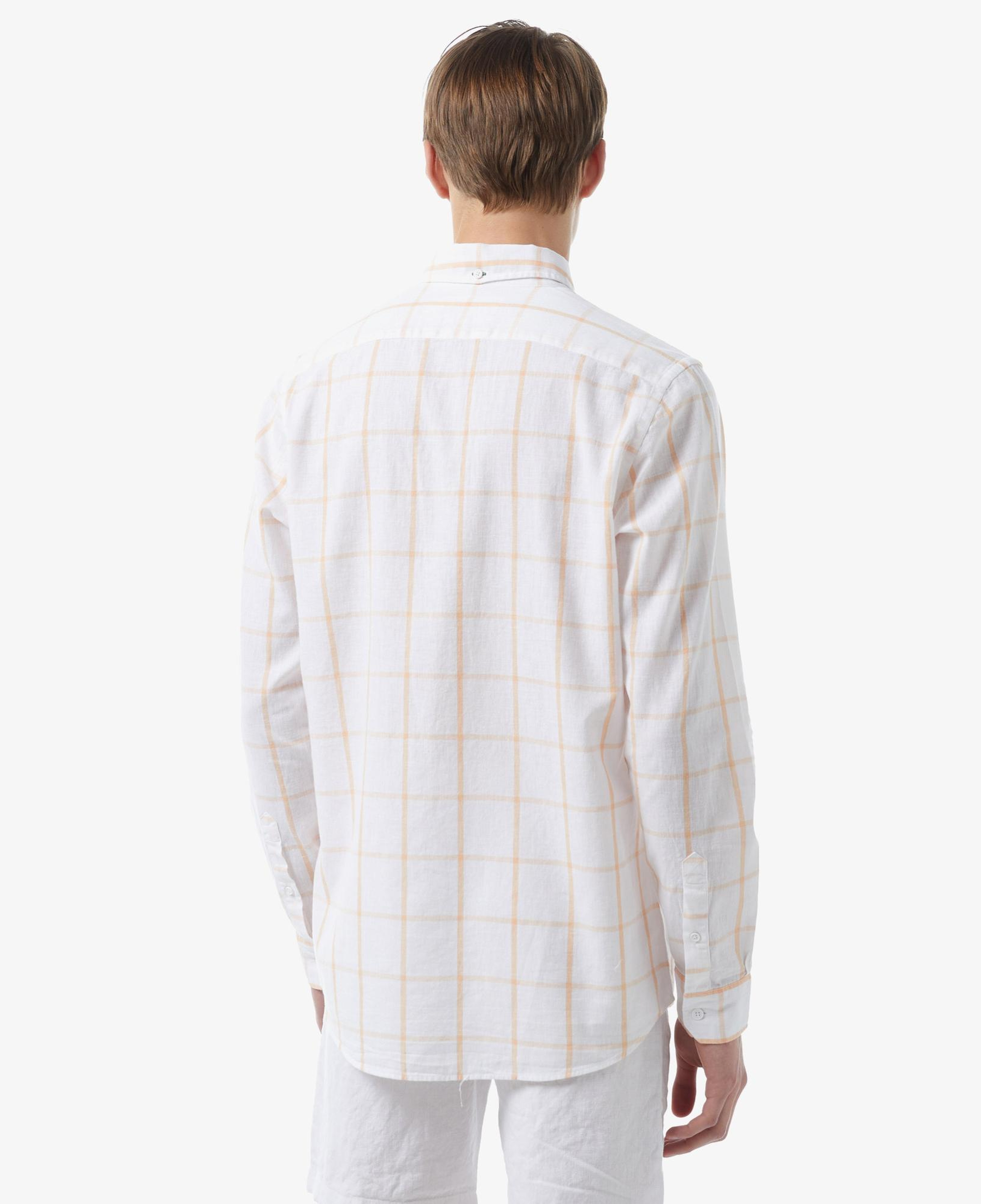 Erkek Regular Fit Ekose Beyaz Gömlek