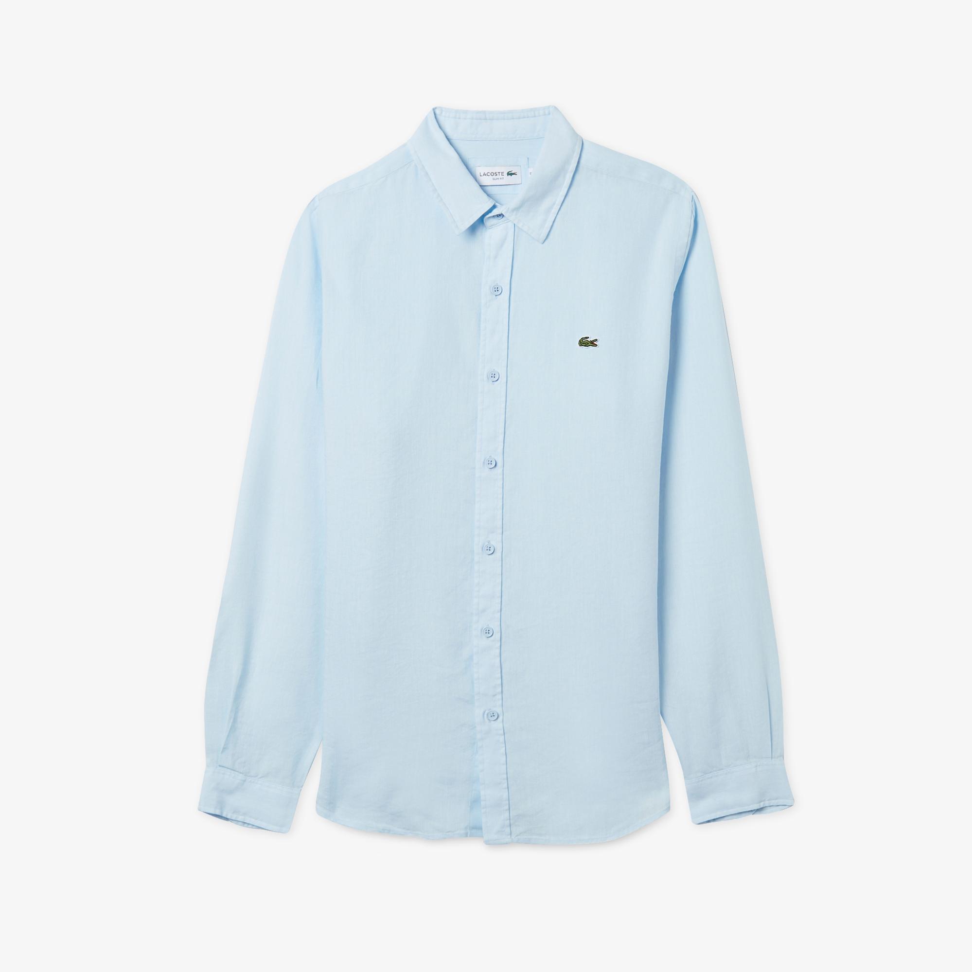 Erkek Slim Fit Mavi Gömlek