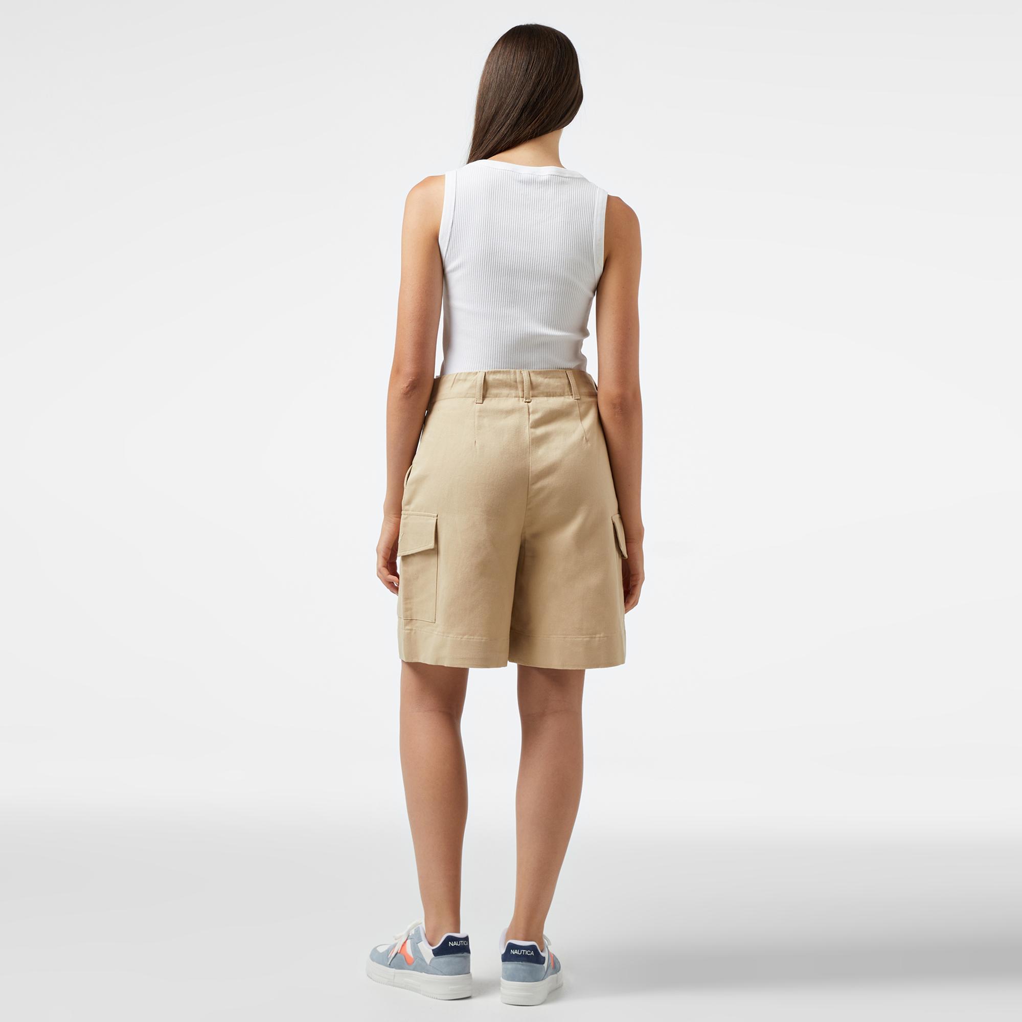 Nautica Kadın Bej Relaxed Fit Şort