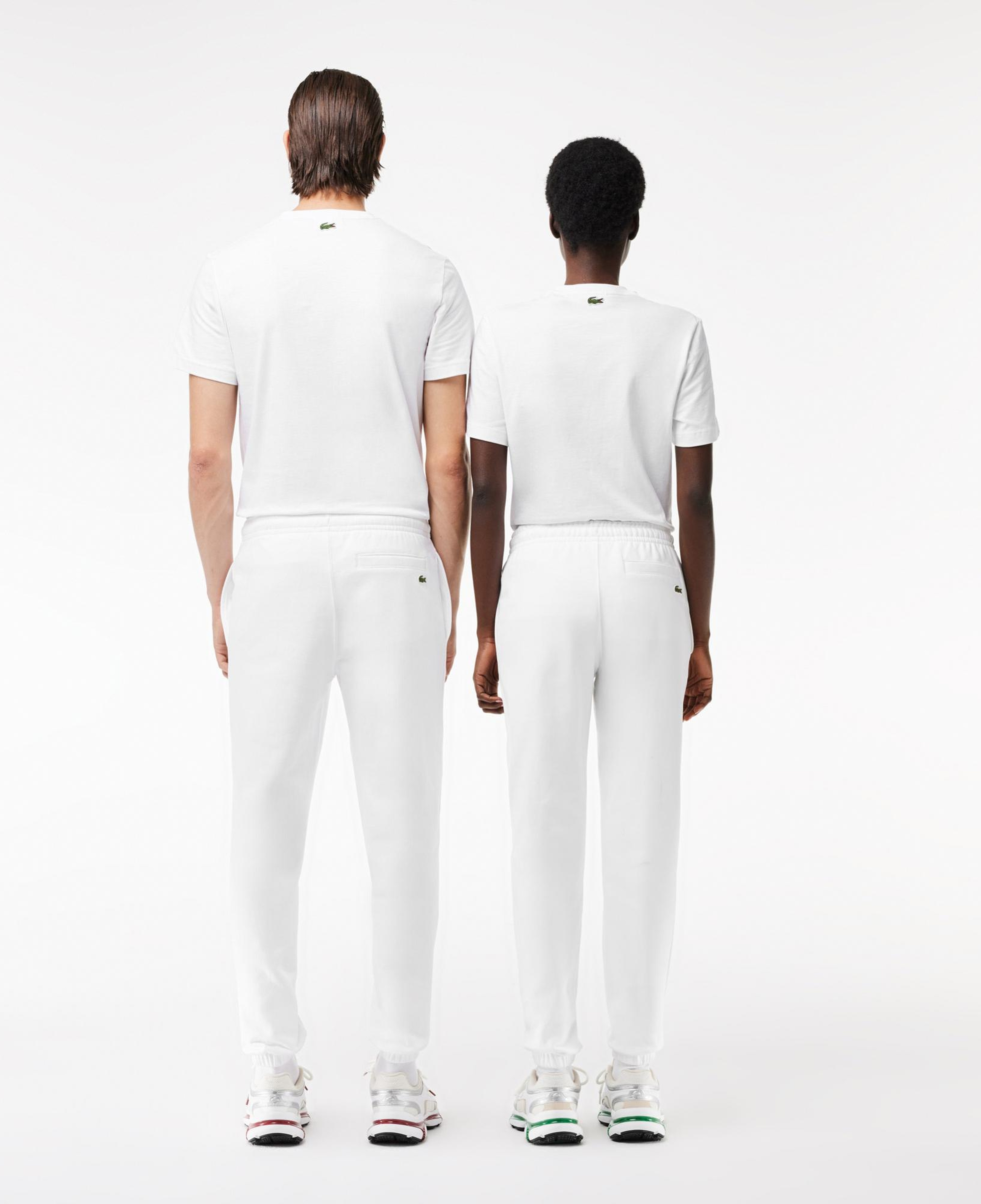 Unisex Tapered Fit Baskılı Beyaz Eşofman Altı