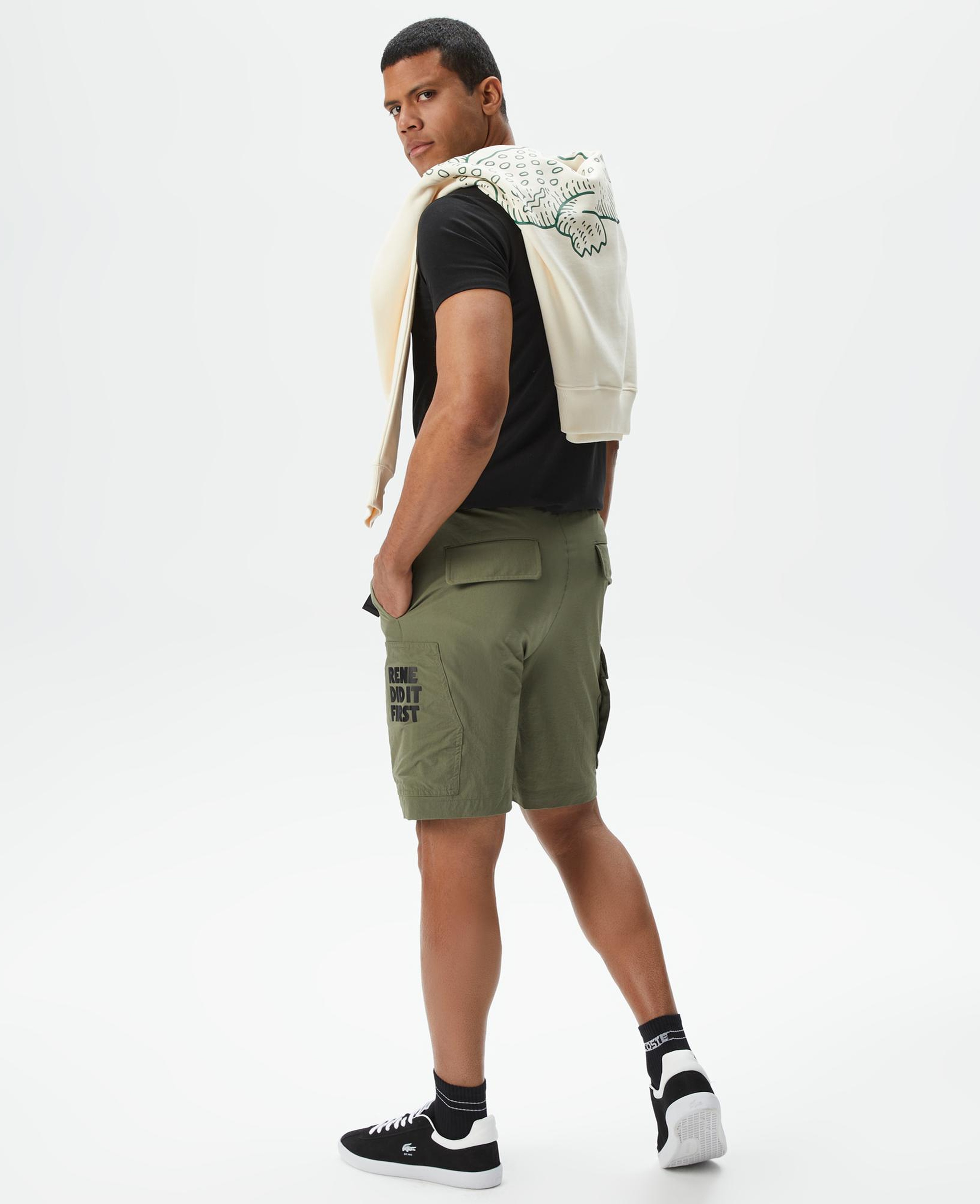 Erkek Relaxed Fit Haki Bermuda