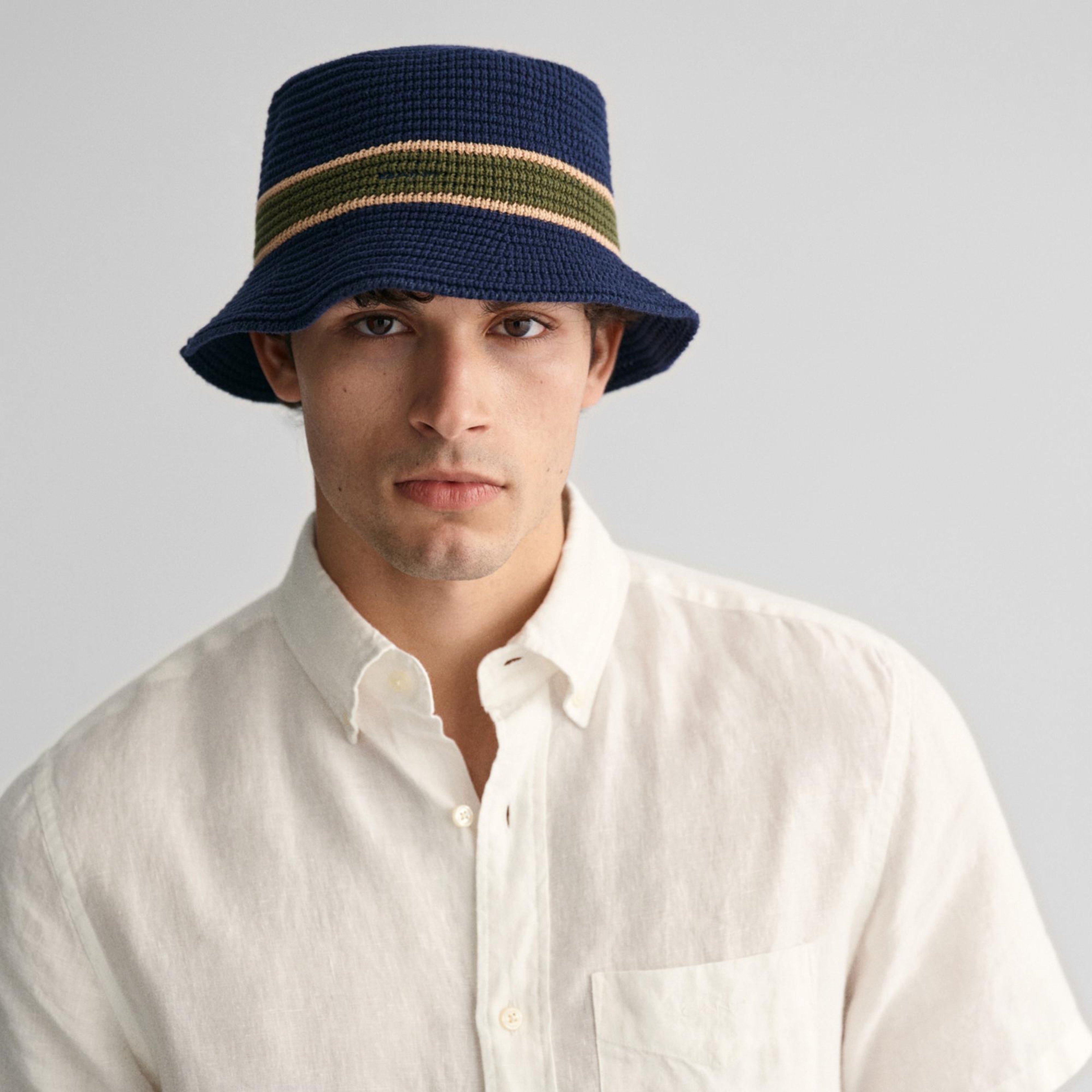 GANT Erkek Beyaz Regular Fit Düğmeli Yaka Keten Gömlek