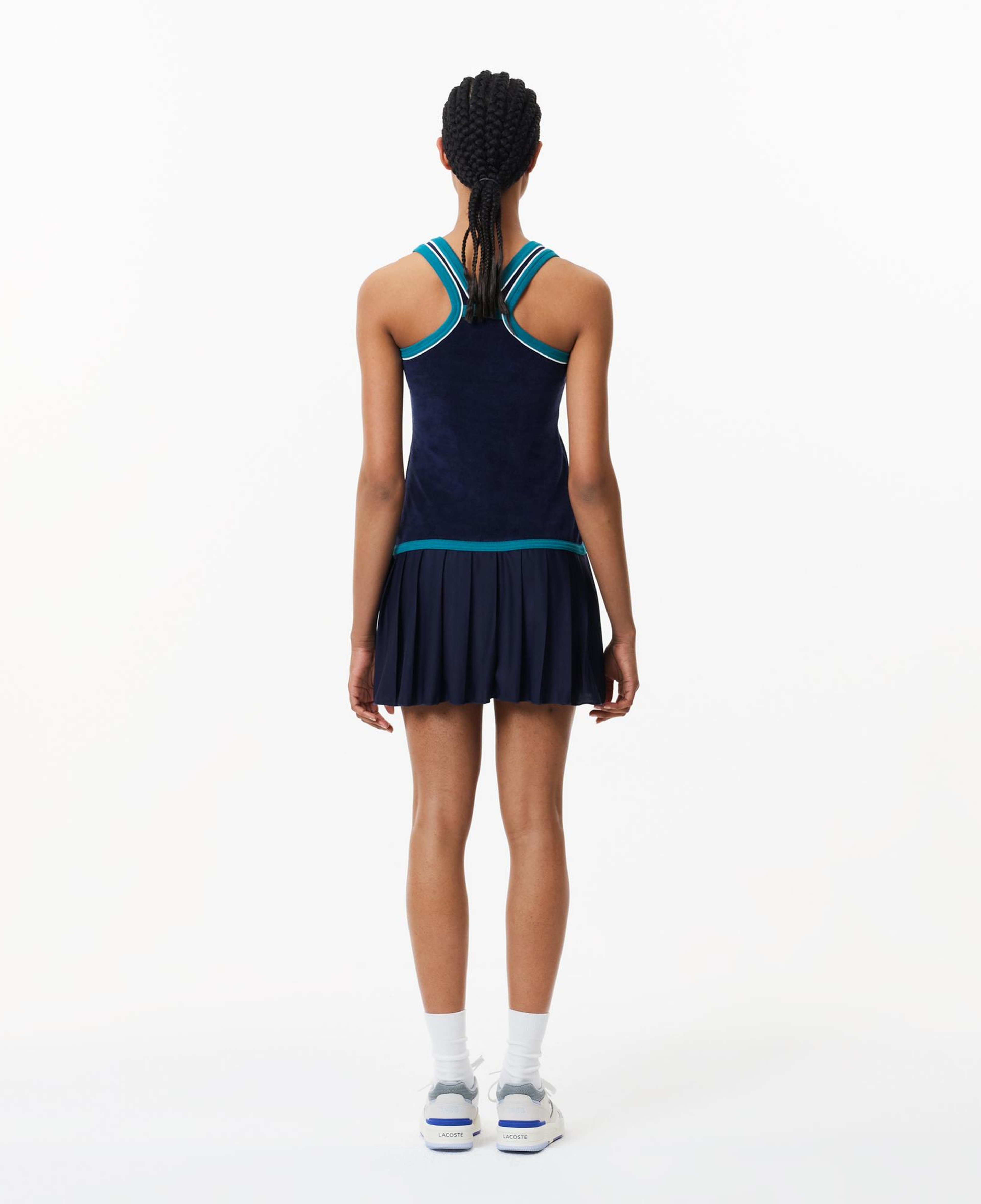 Kadın Flare Fit Askılı Lacivert Elbise