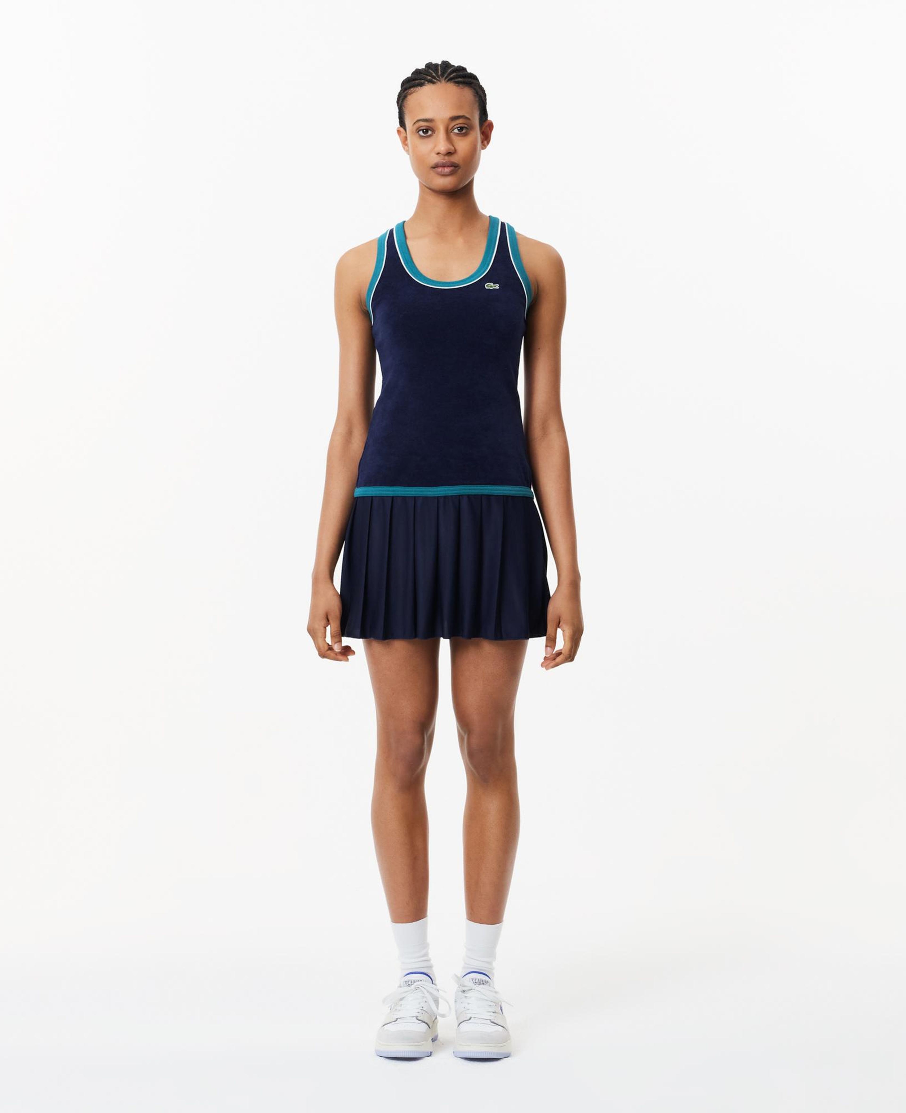 Kadın Flare Fit Askılı Lacivert Elbise