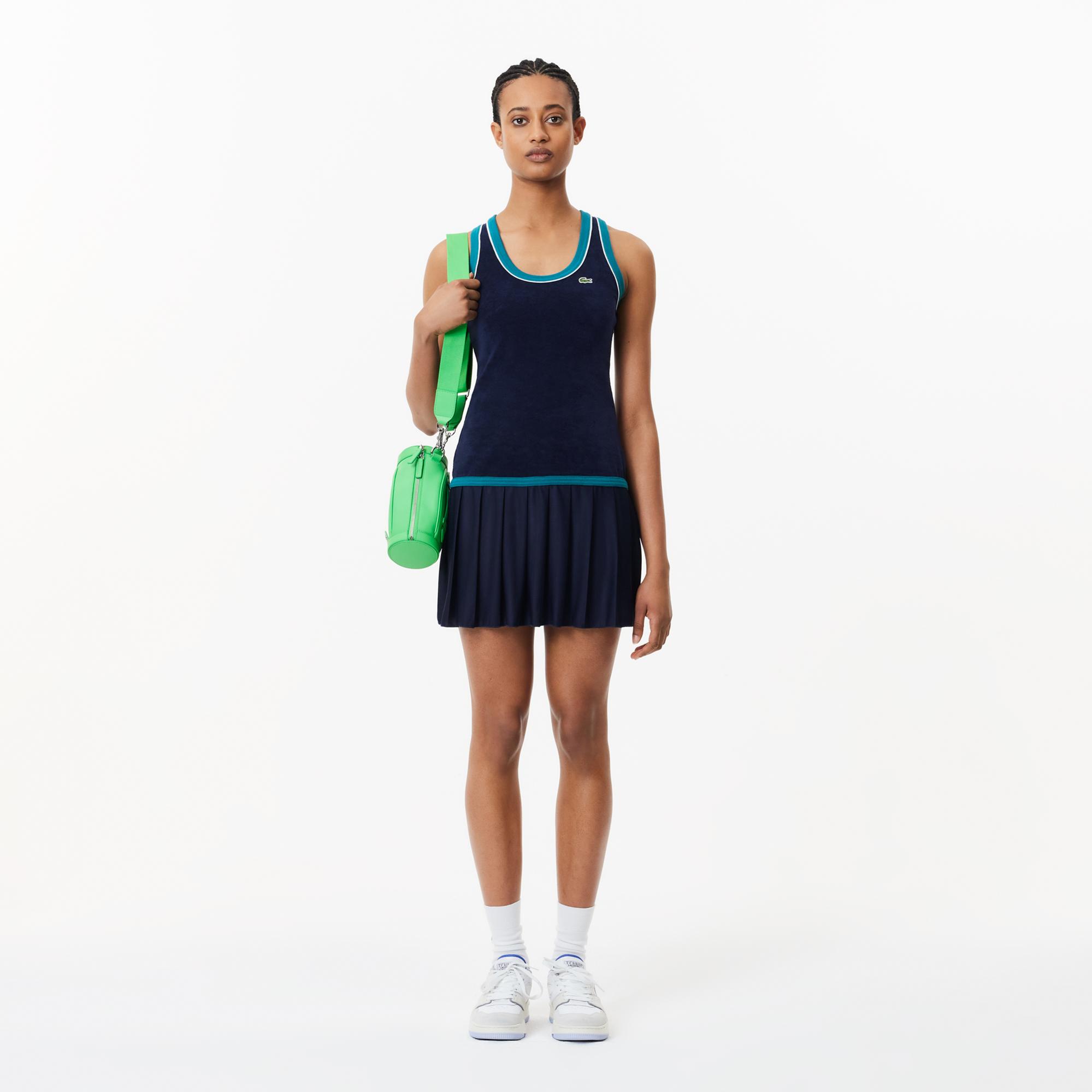 Kadın Flare Fit Askılı Lacivert Elbise