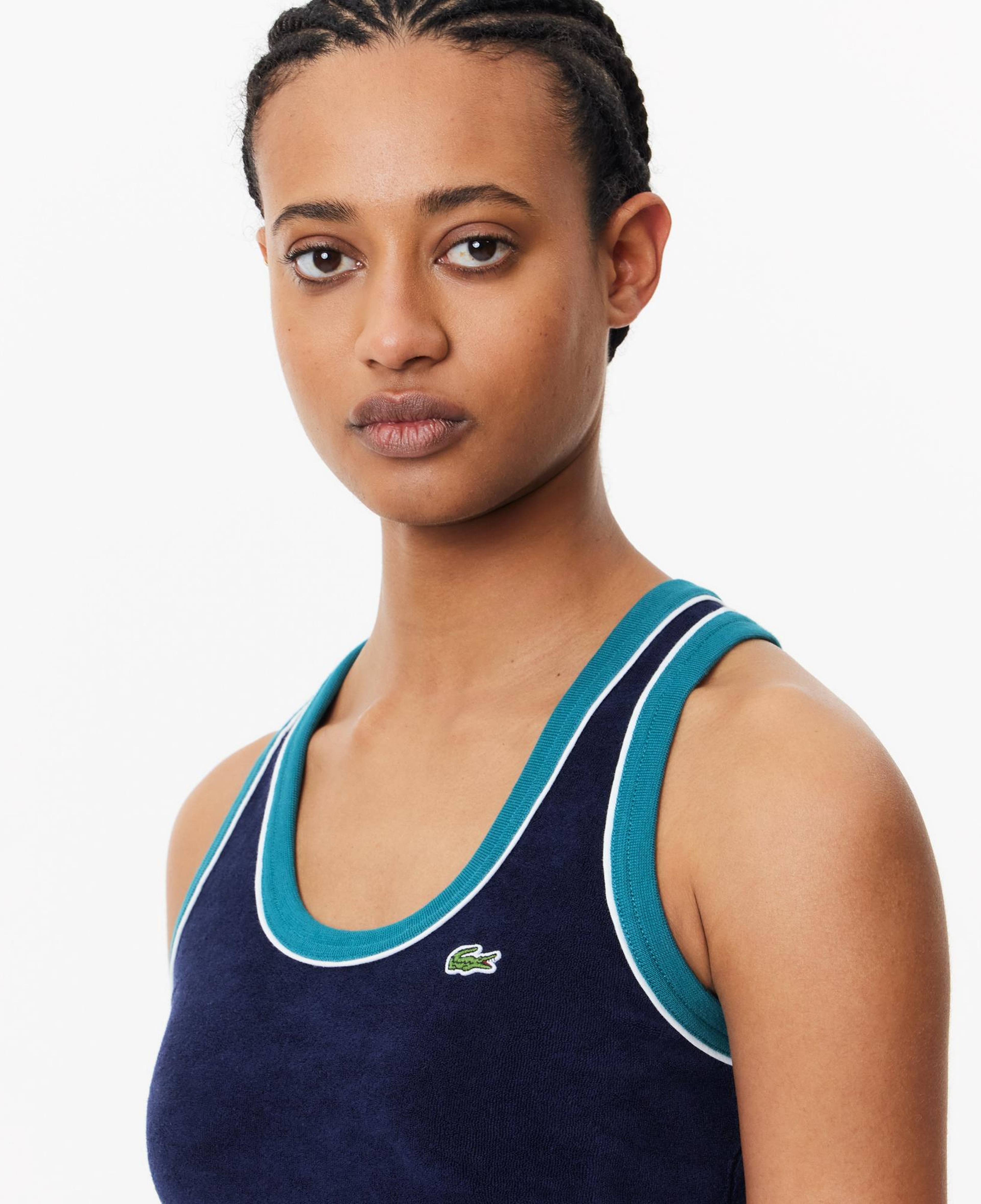 Kadın Flare Fit Askılı Lacivert Elbise