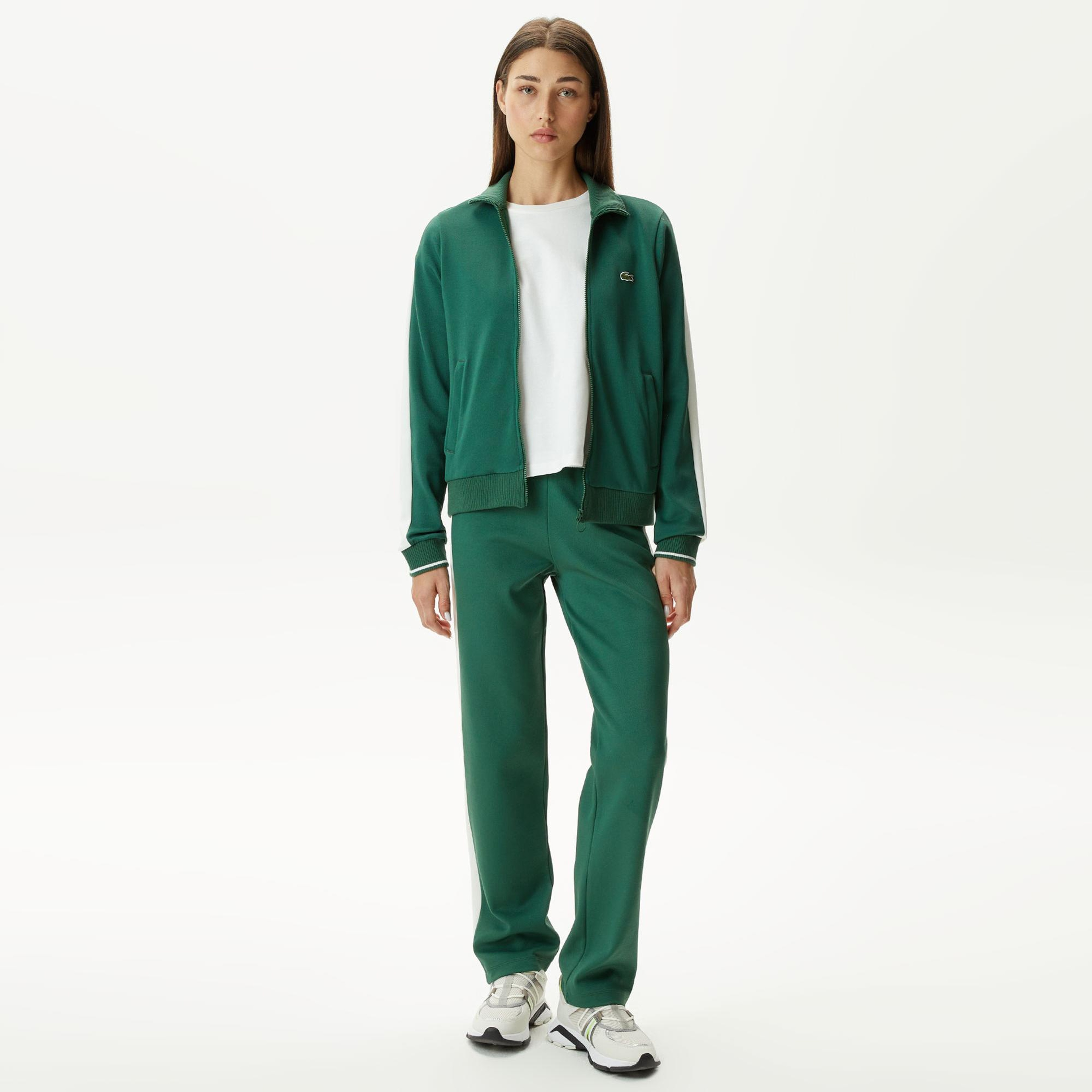 Kadın Regular Fit Fermuarlı Yeşil Sweatshirt