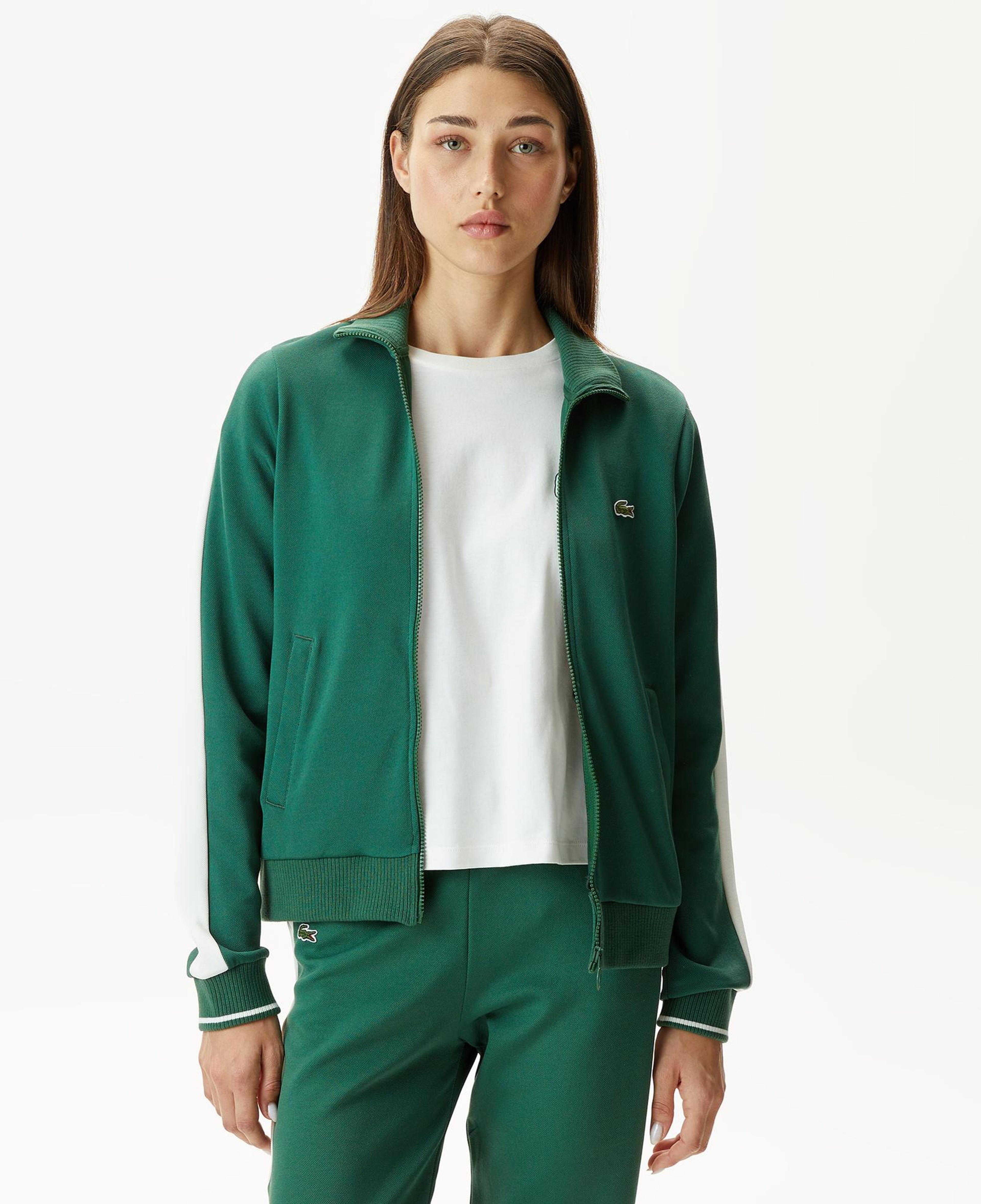 Kadın Regular Fit Fermuarlı Yeşil Sweatshirt