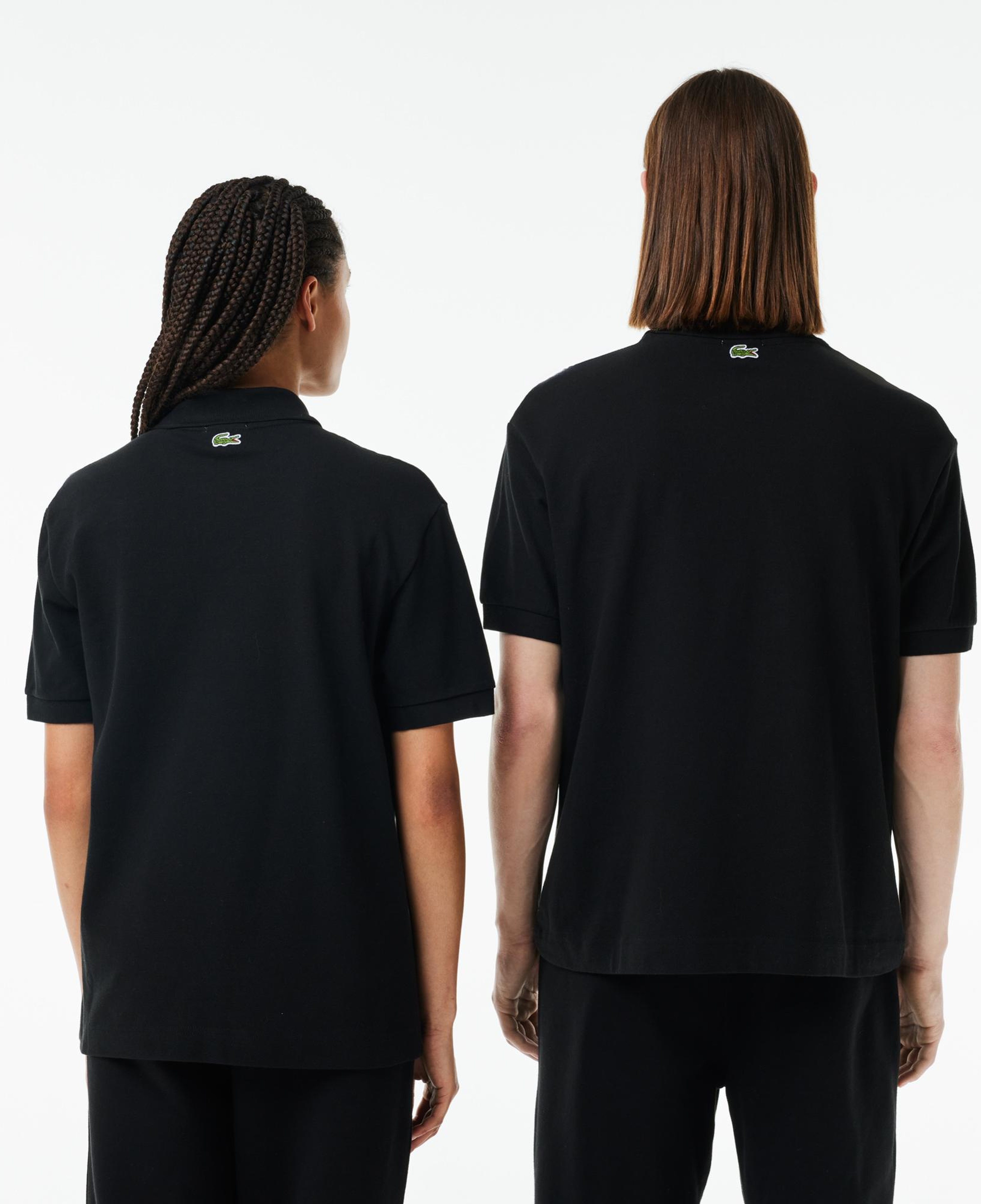 L.12.12 Unisex Loose Fit Siyah Polo
