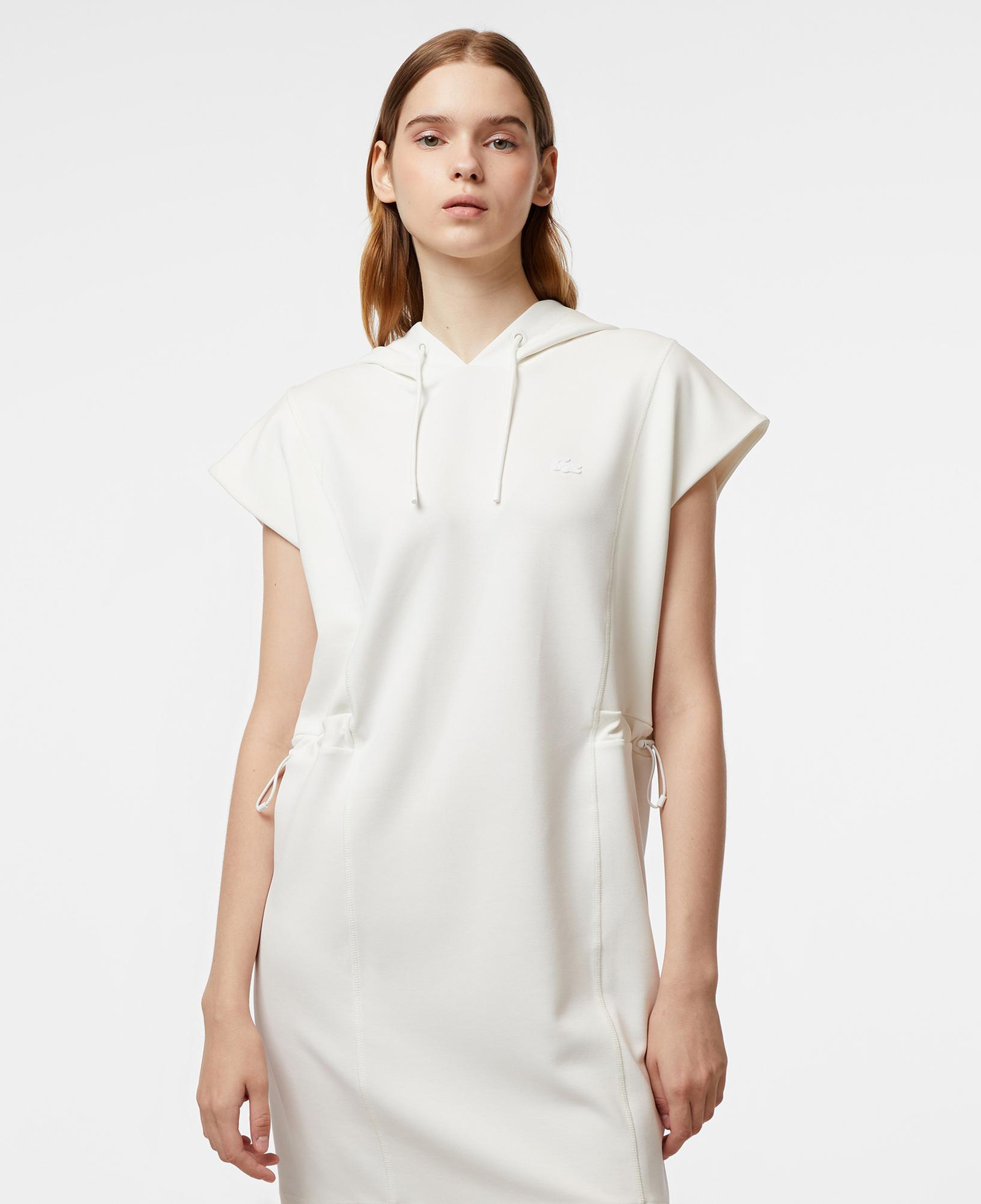 Kadın Straight Fit Kapüşonlu Beyaz Elbise