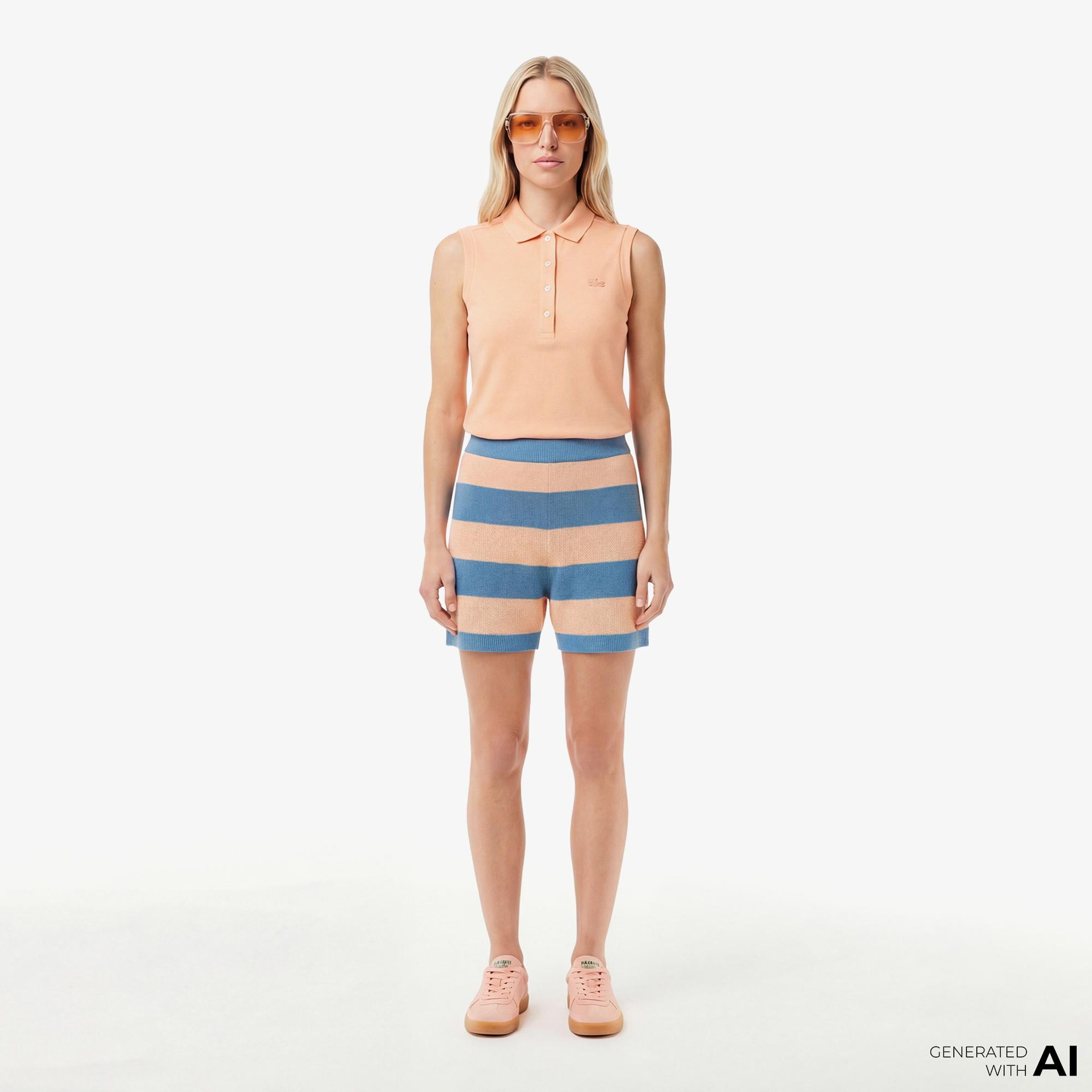 Kadın Slim Fit Turuncu Polo