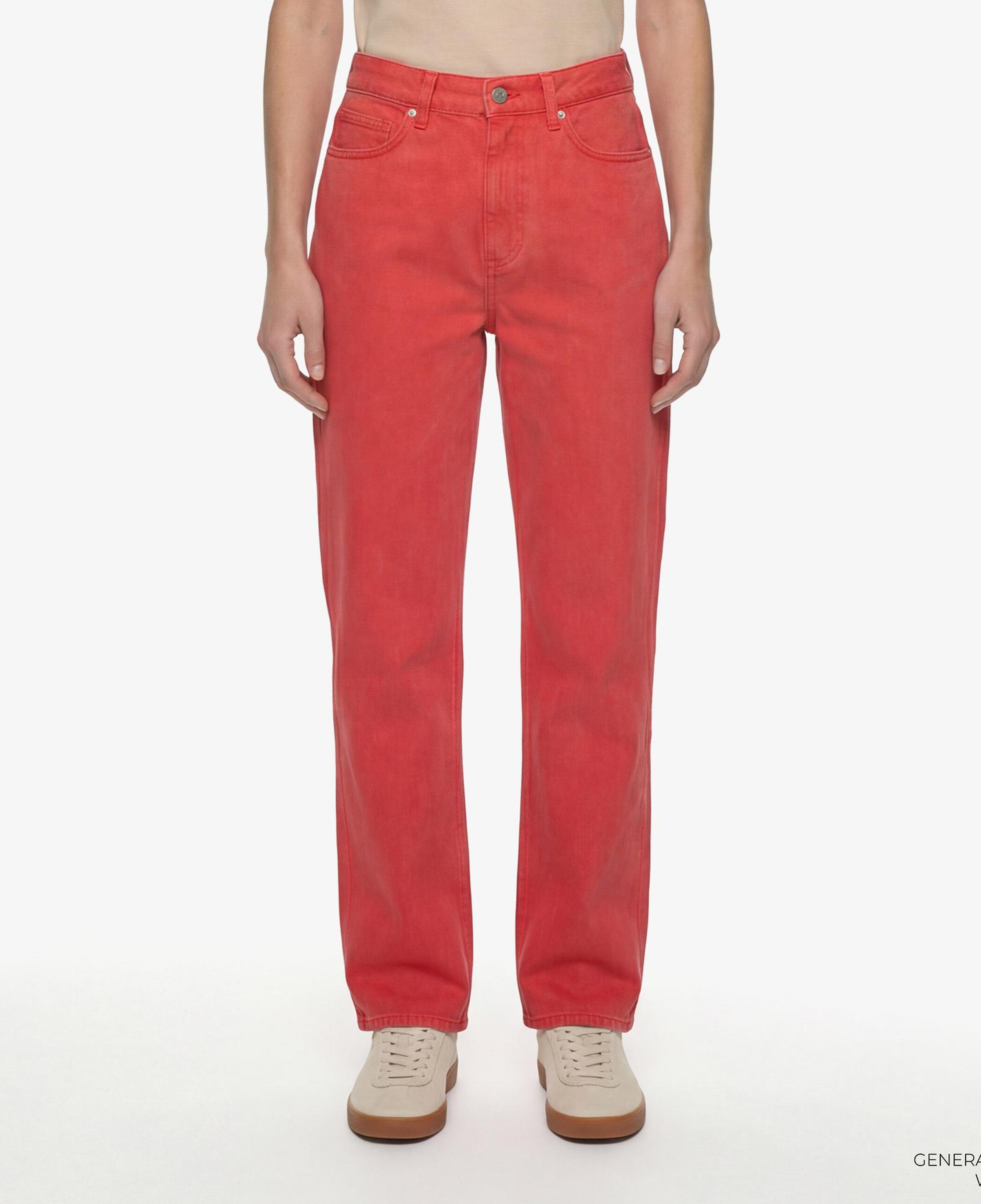 Kadın Straight Fit Kırmızı Jean Pantolon