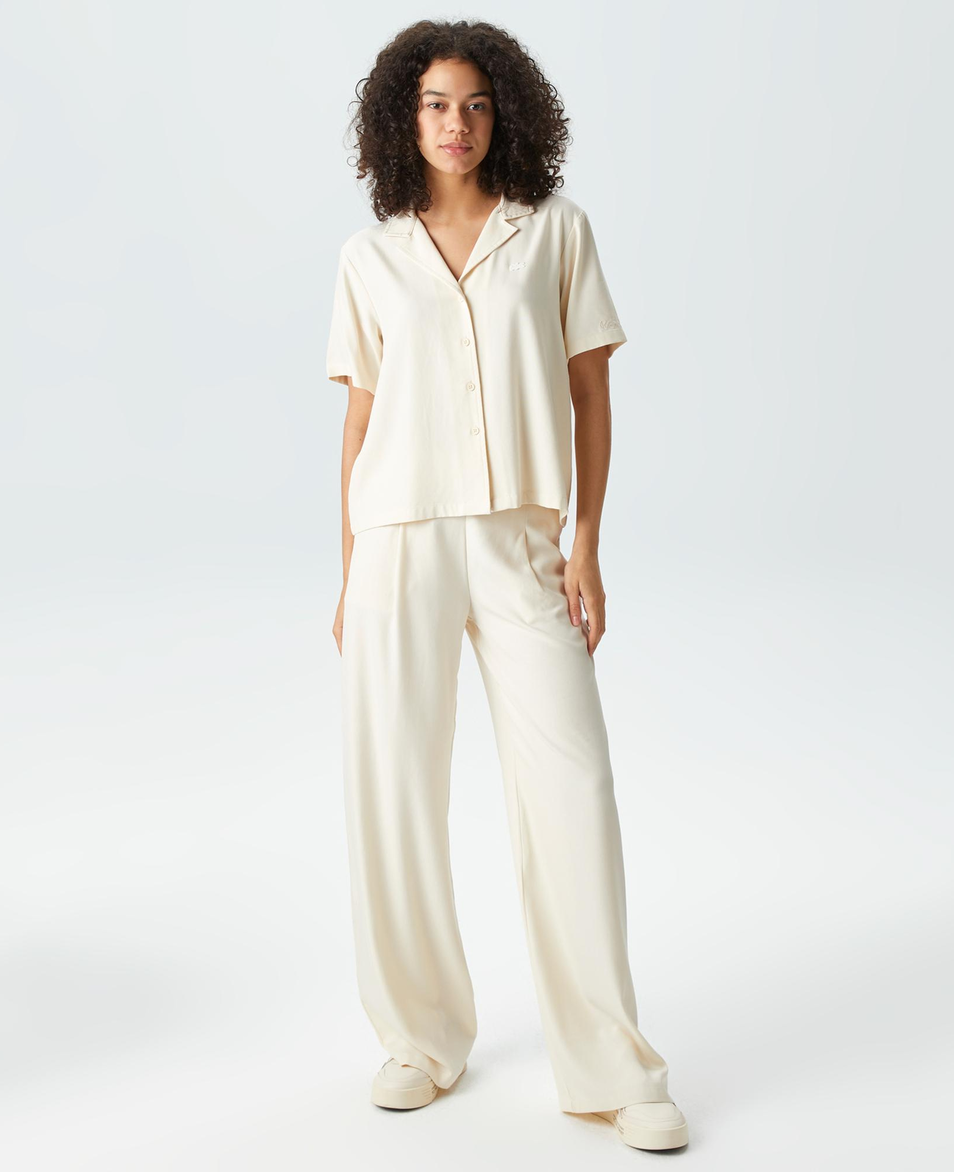 Kadın Relaxed Fit Beyaz Pantolon