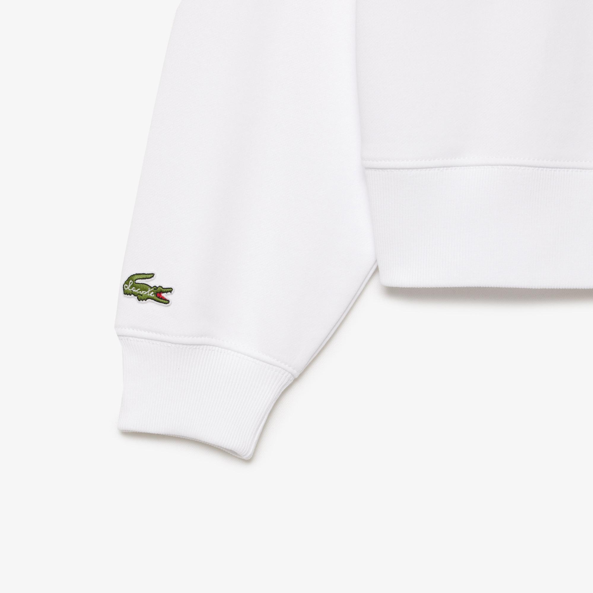 Kadın Kapüşonlu Baskılı Beyaz Sweatshirt
