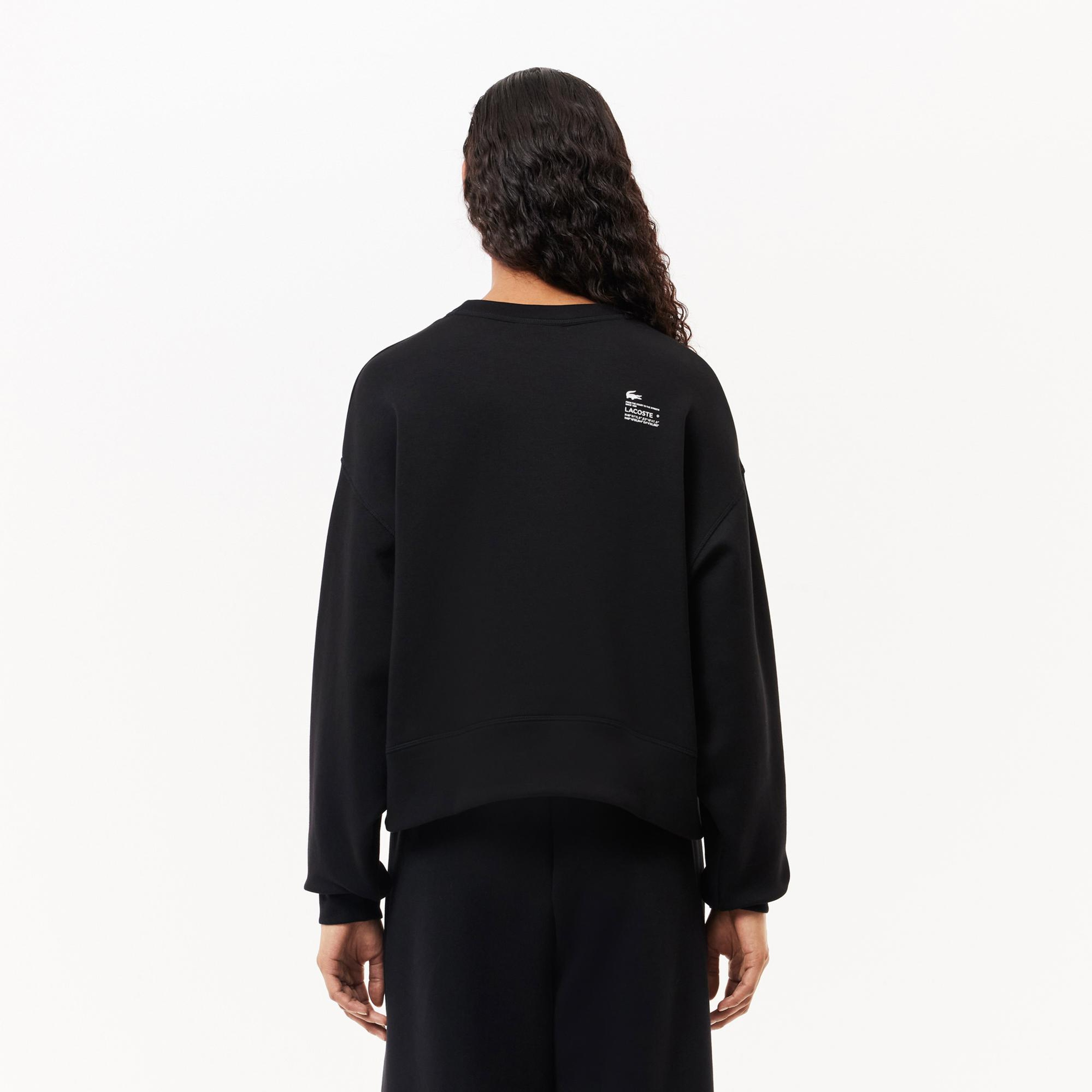 Lacoste Kadın Oversize Fit Fermuarlı Beyaz Sweatshirt